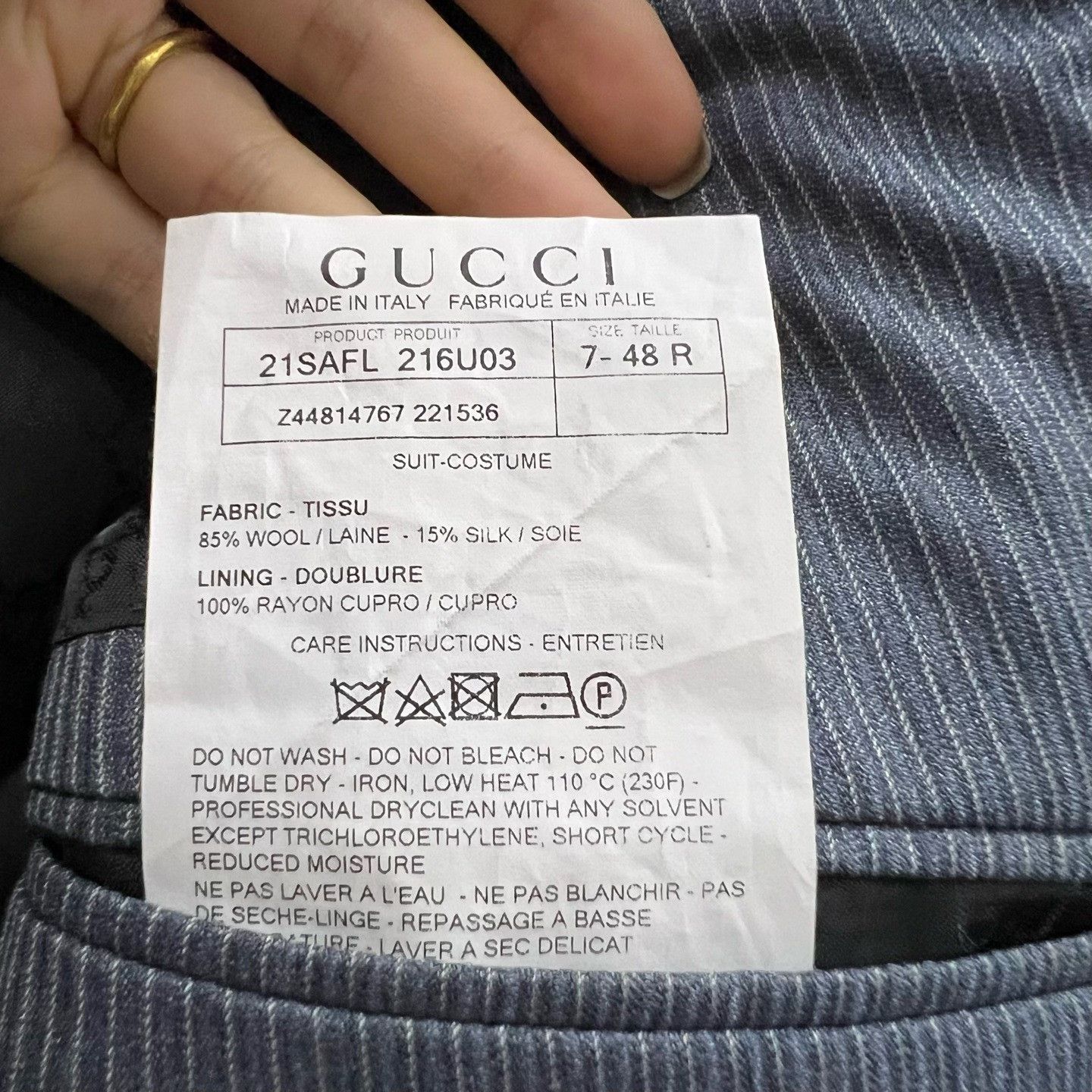 Gucci Gucci Striped Blue Suit 40r Men Size 40R - 4 Thumbnail