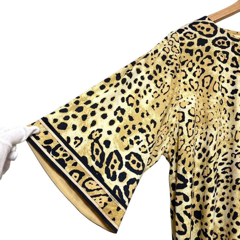 Other Leonard LEONARD Leopard Print Stretch Top Textile Tops DUTY FREE for USA Size ONE SIZE - 4 Thumbnail