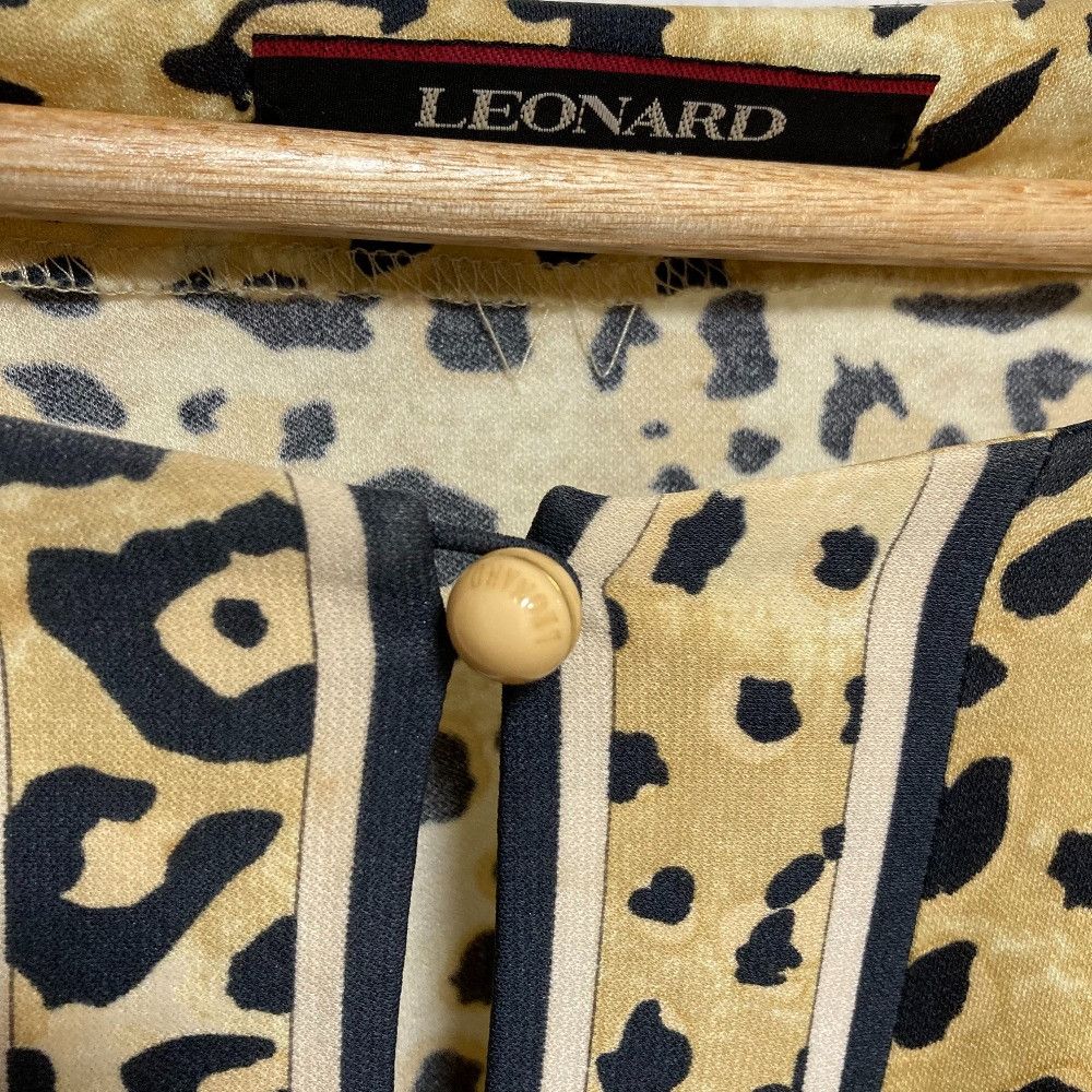 Other Leonard LEONARD Leopard Print Stretch Top Textile Tops DUTY FREE for USA Size ONE SIZE - 5 Thumbnail