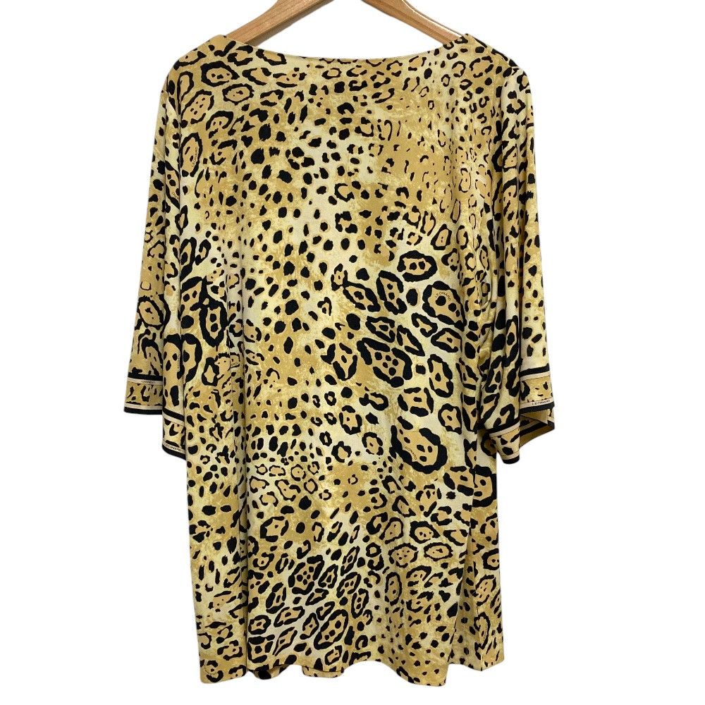Other Leonard LEONARD Leopard Print Stretch Top Textile Tops DUTY FREE for USA Size ONE SIZE - 2 Thumbnail