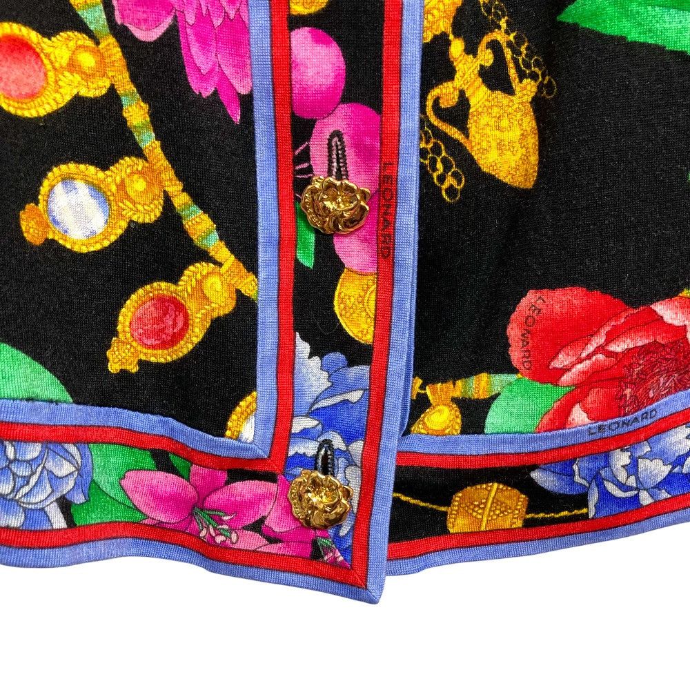 Other Leonard LEONARD FASHION Flower Print Wool Silk Cardigan Textile Tops 0329102 DUTY FREE for USA Size ONE SIZE - 3 Thumbnail