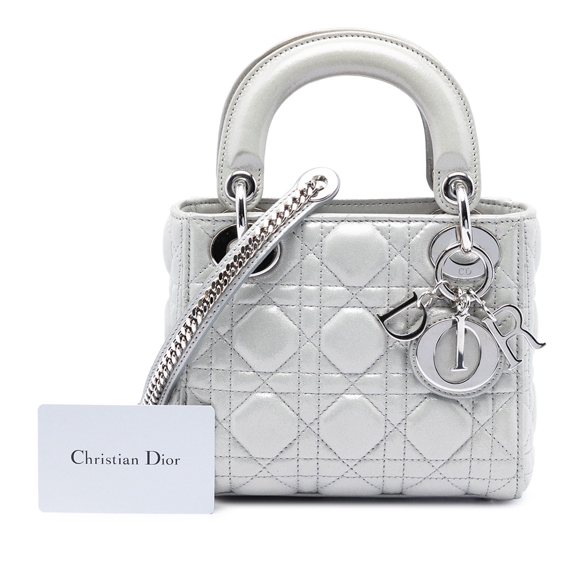 Dior Mini Iridescent Lambskin Cannage Lady Dior Size ONE SIZE - 8 Thumbnail