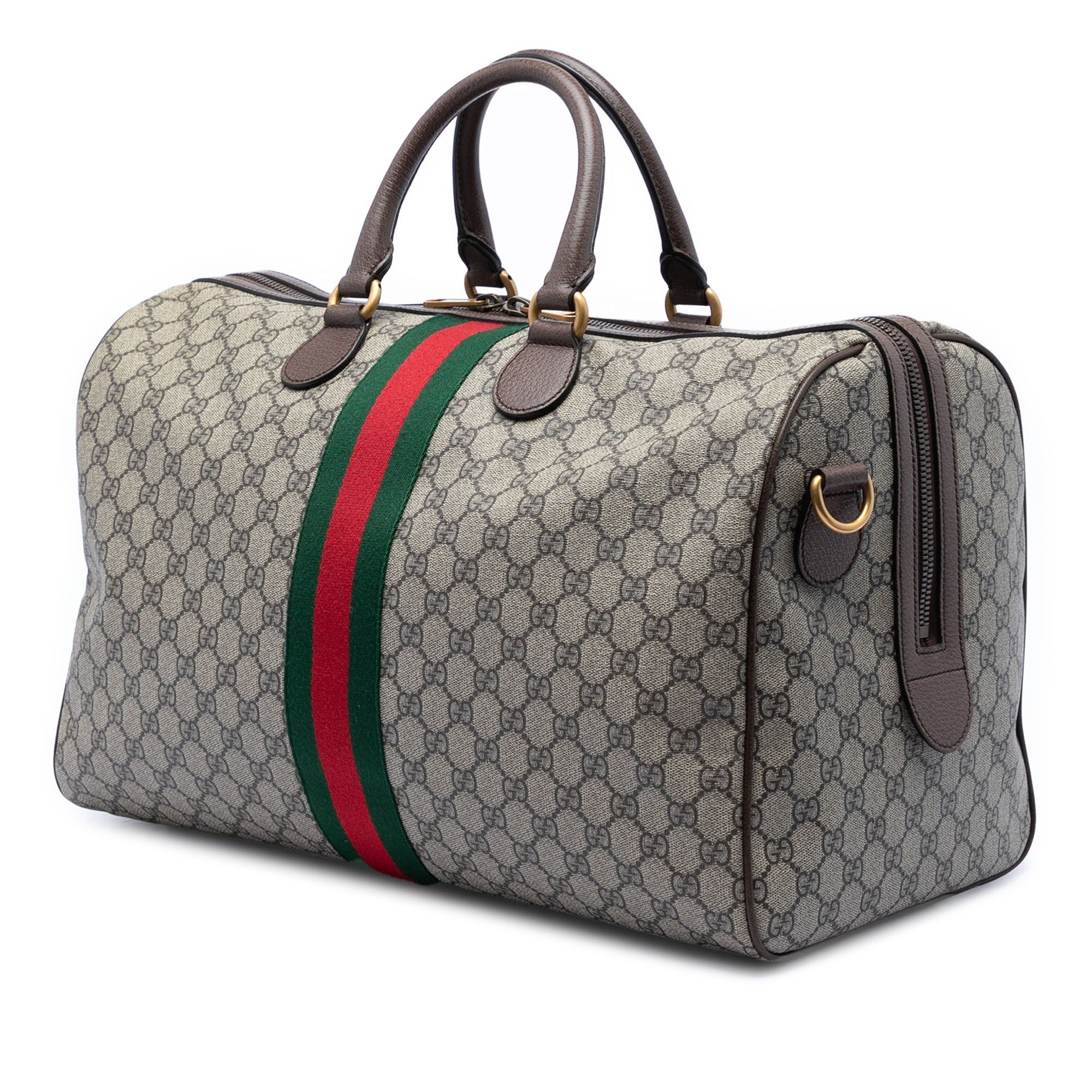 Gucci Medium GG Supreme Web Ophidia Carry On Duffle Bag Size ONE SIZE - 2 Thumbnail