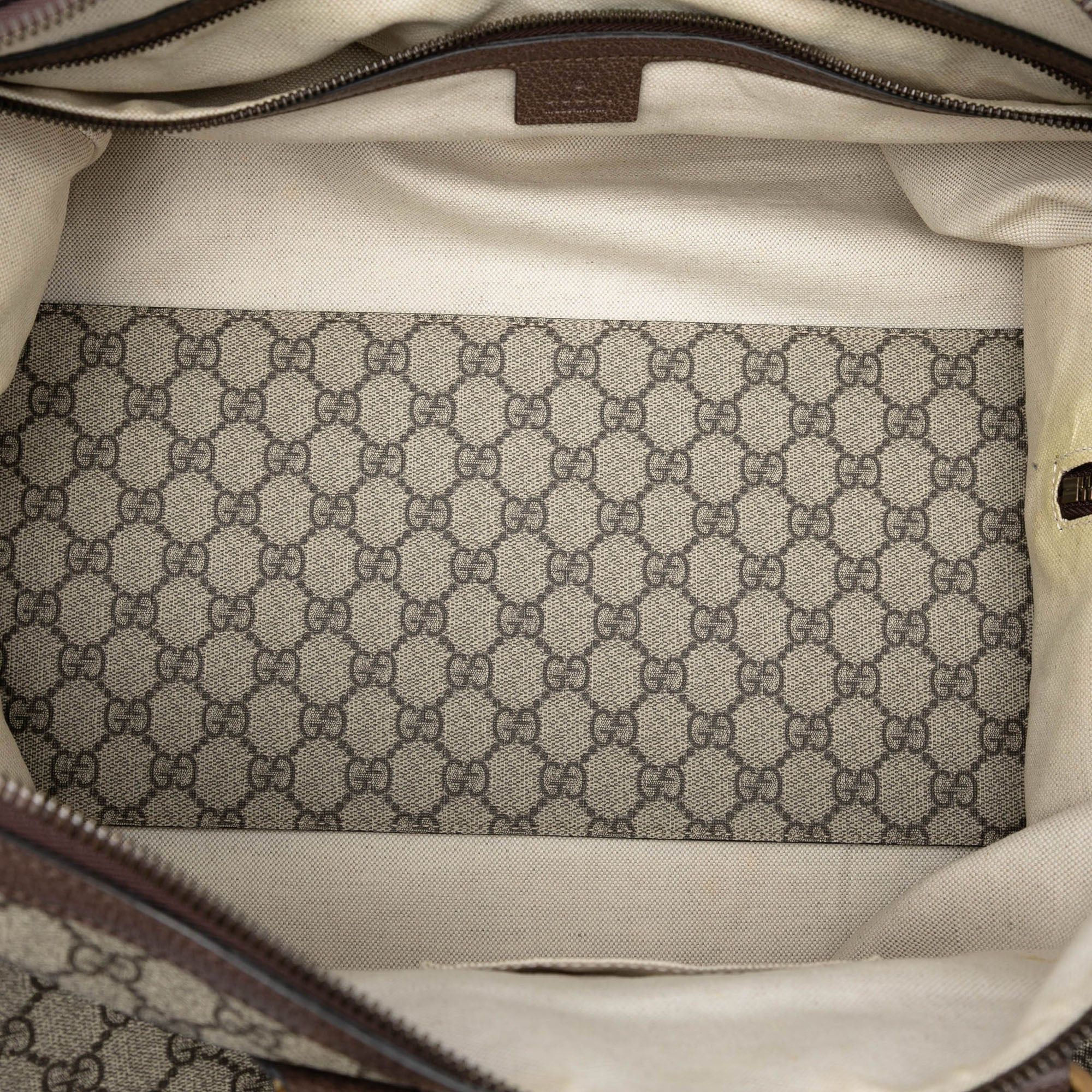 Gucci Medium GG Supreme Web Ophidia Carry On Duffle Bag Size ONE SIZE - 4 Thumbnail