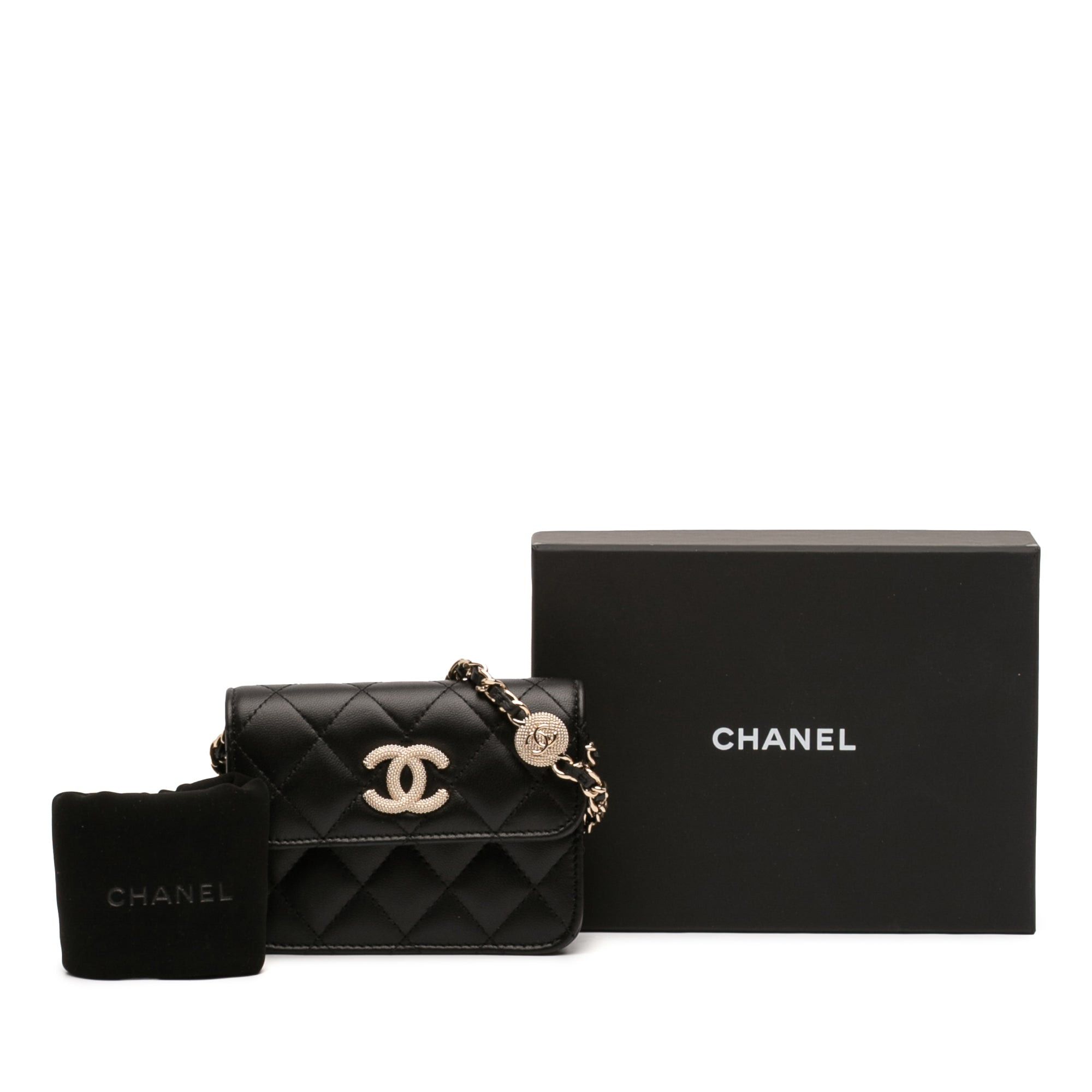 Chanel CC Quilted Lambskin Strass Clutch With Chain Size ONE SIZE - 11 Thumbnail
