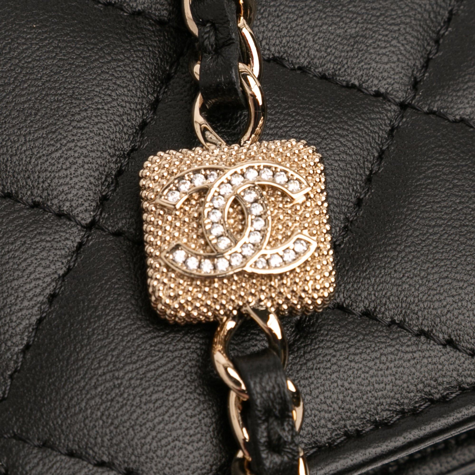 Chanel CC Quilted Lambskin Strass Clutch With Chain Size ONE SIZE - 7 Thumbnail