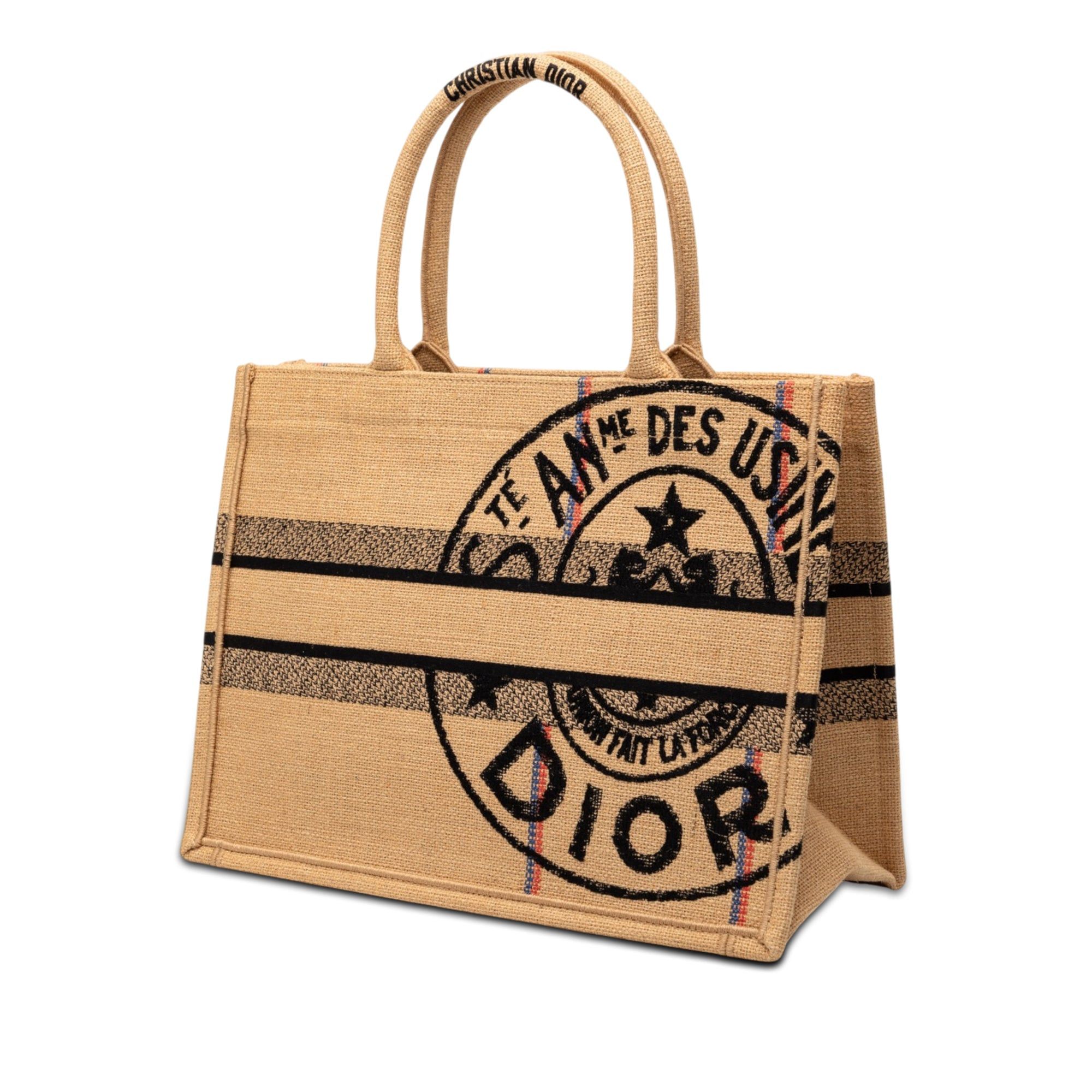 Dior Medium Jute Embroidered Book Tote Size ONE SIZE - 2 Thumbnail