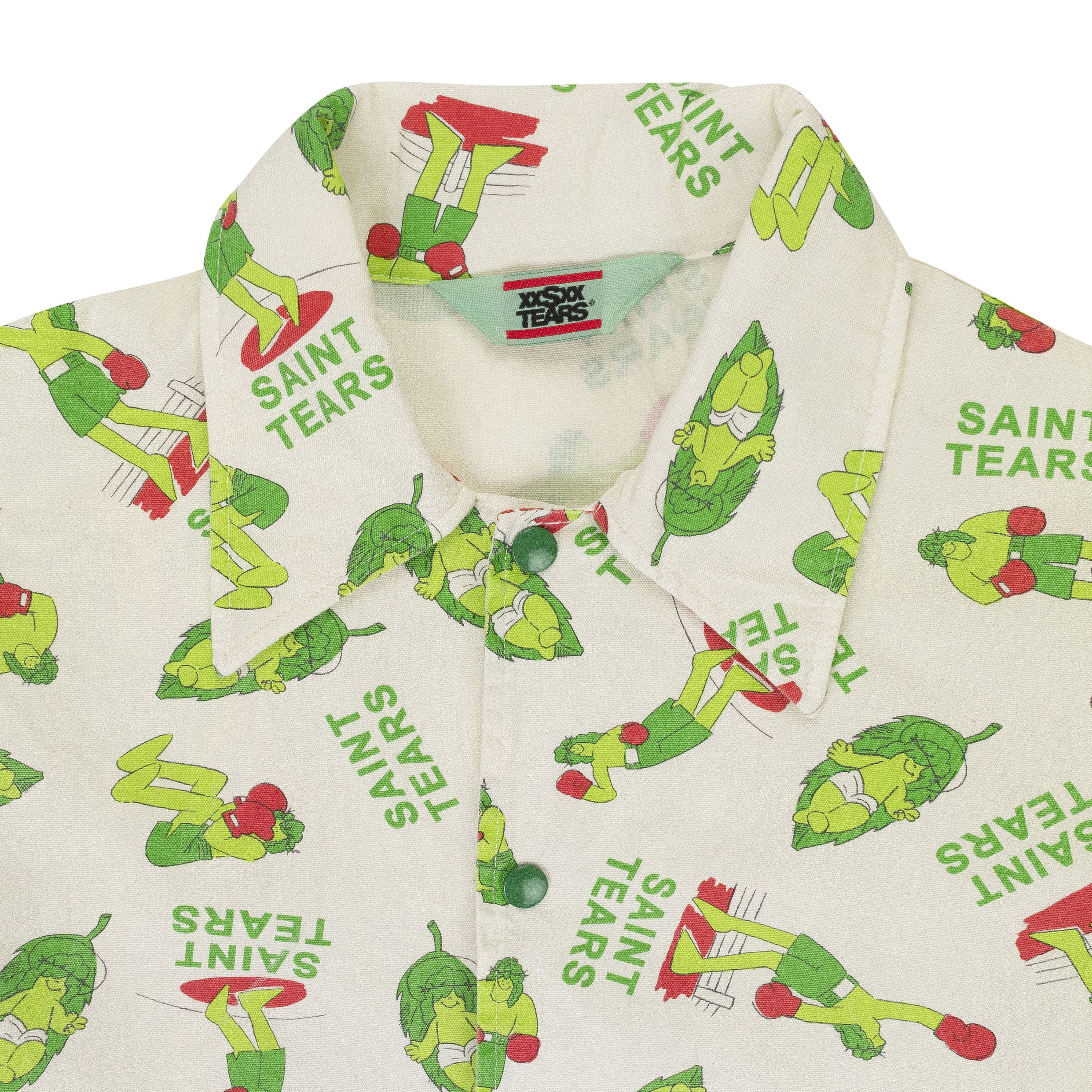 Saint Michael Saint Michael WHITE/GREEN DENIM TEARS COACH JACKET SIZE M Size US M / EU 48-50 / 2 - 3 Thumbnail