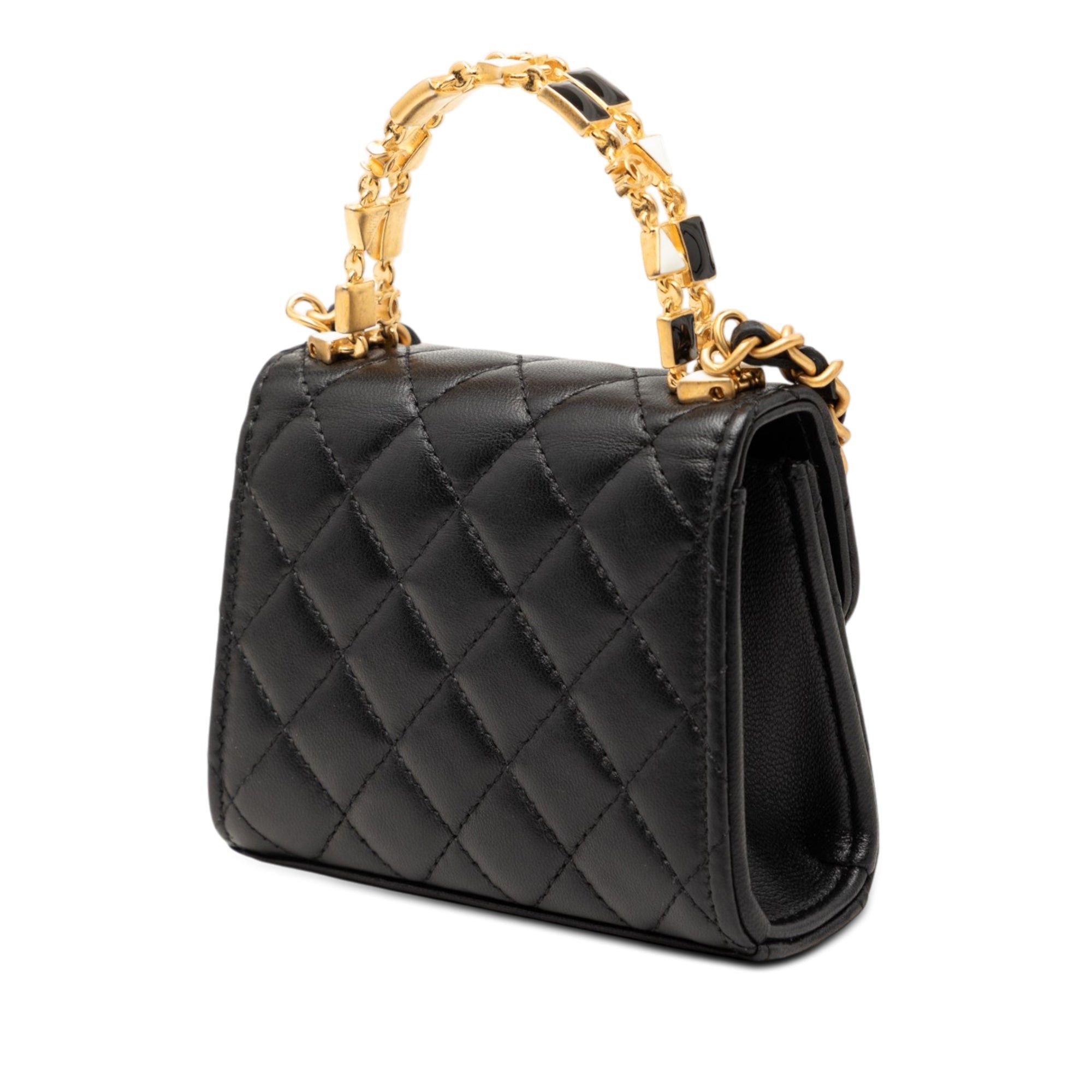 Chanel Mini CC Quilted Lambskin Enamel Top Handle Bag Size ONE SIZE - 2 Thumbnail