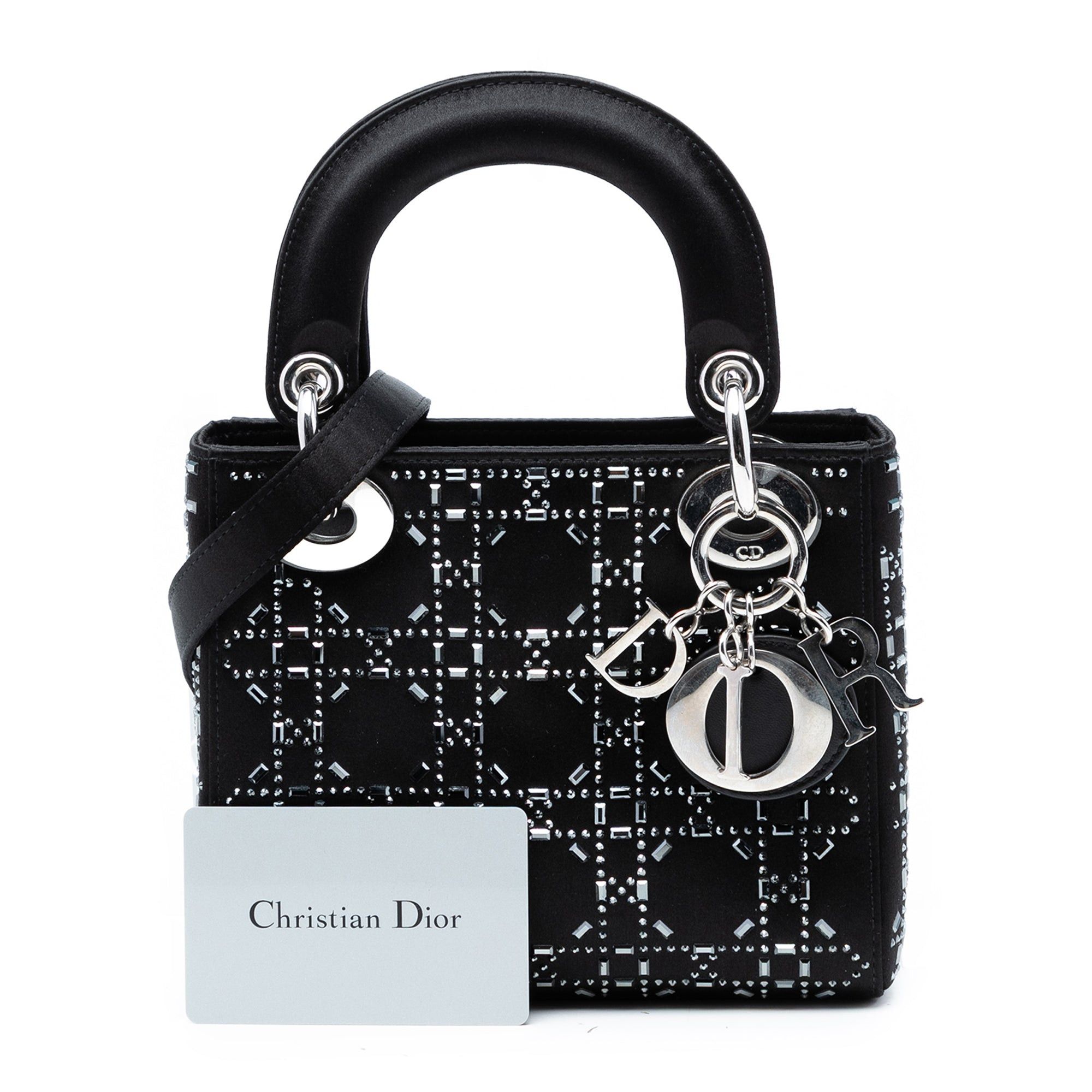 Dior Mini Satin Cannage Strass Crystal Embellished Lady Dior Size ONE SIZE - 8 Thumbnail