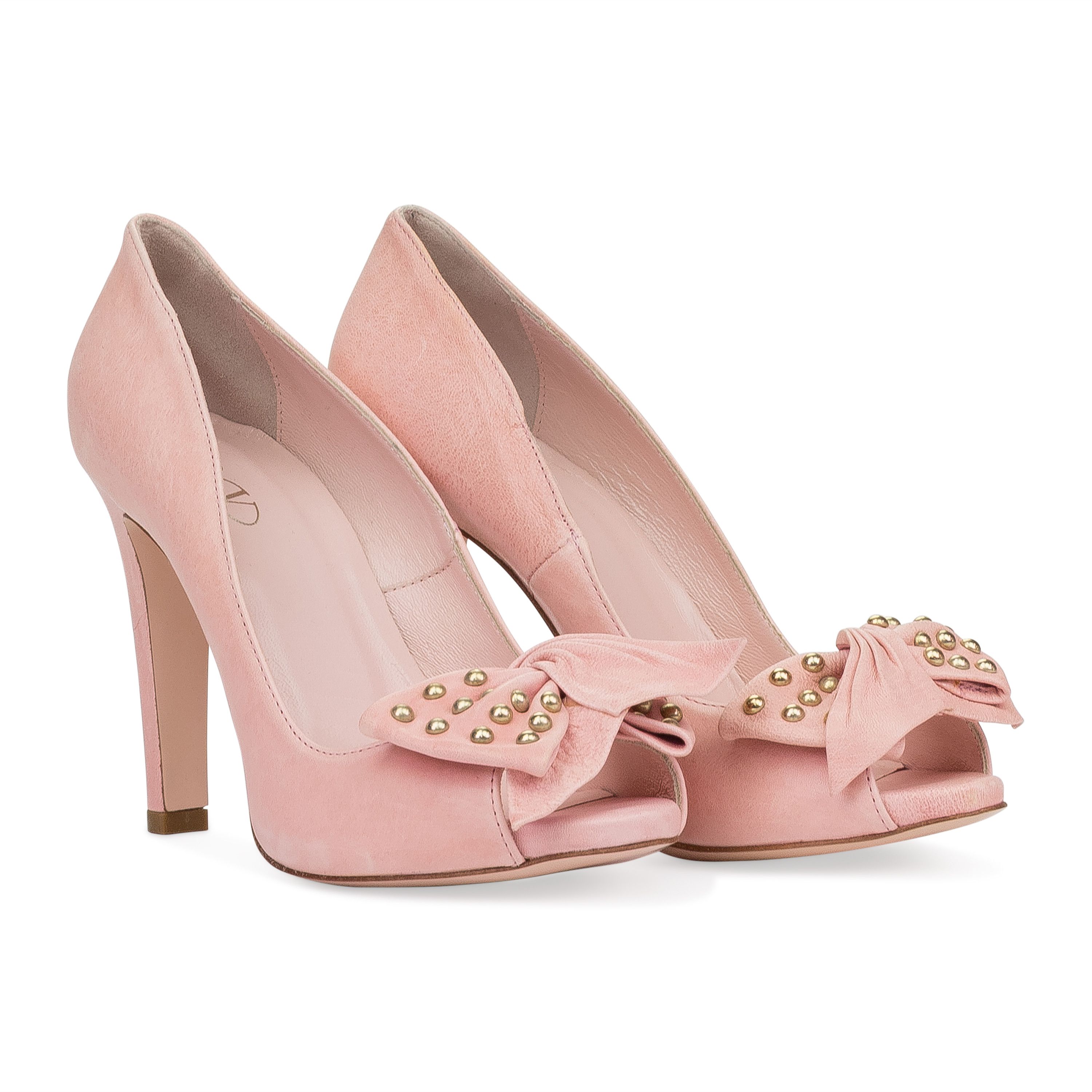 RED Valentino RED Valentino Pink Peep Toe Studded Bow Heels SIZE 38 Size US 8 / IT 38 - 5 Thumbnail