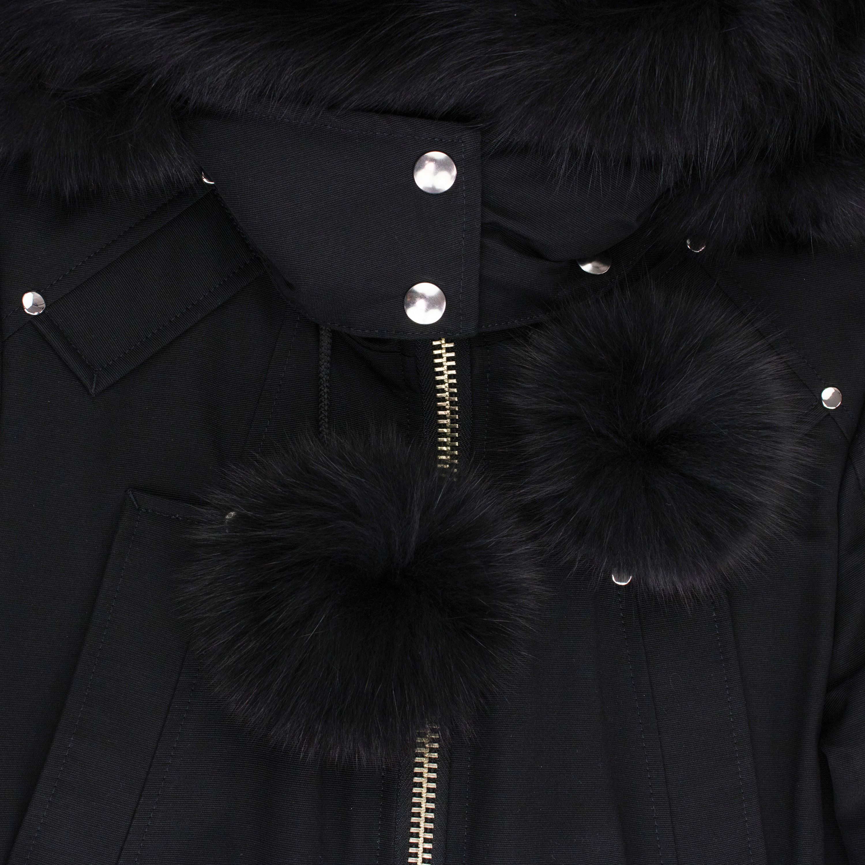 Moose Knuckles Moose Knuckles Black Debbie Shearling Trim Down Bomber Jacket SIZE XS Size XS / US 0-2 / IT 36-38 - 4 Thumbnail
