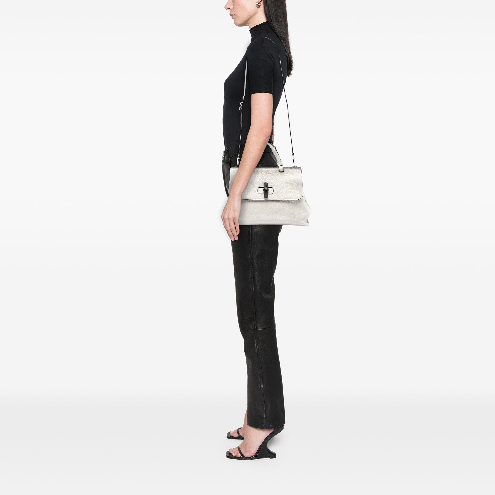Gucci Medium Leather Bamboo Daily Satchel Size ONE SIZE - 6 Thumbnail