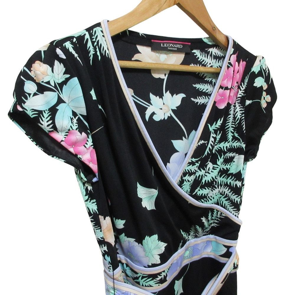 Other Leonard LEONARD FASHION Flower Print Stretch Dress Textile Dresses DUTY FREE for USA Size ONE SIZE - 4 Thumbnail