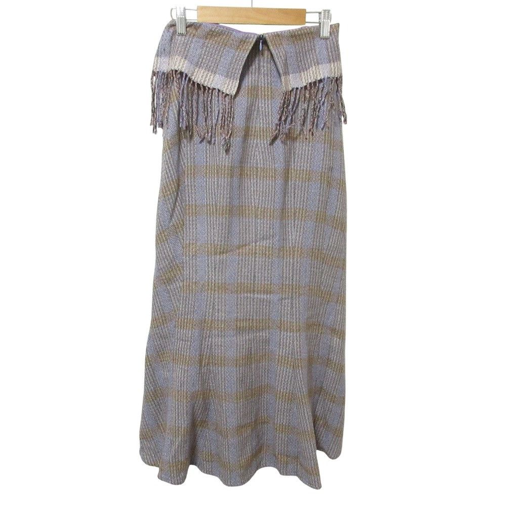 Other Mame Kurogouchi Mame Kurogouchi Long Fringe Check Skirt Textile Skirts MM17AW-SK047 DUTY FREE for USA Size ONE SIZE - 2 Thumbnail