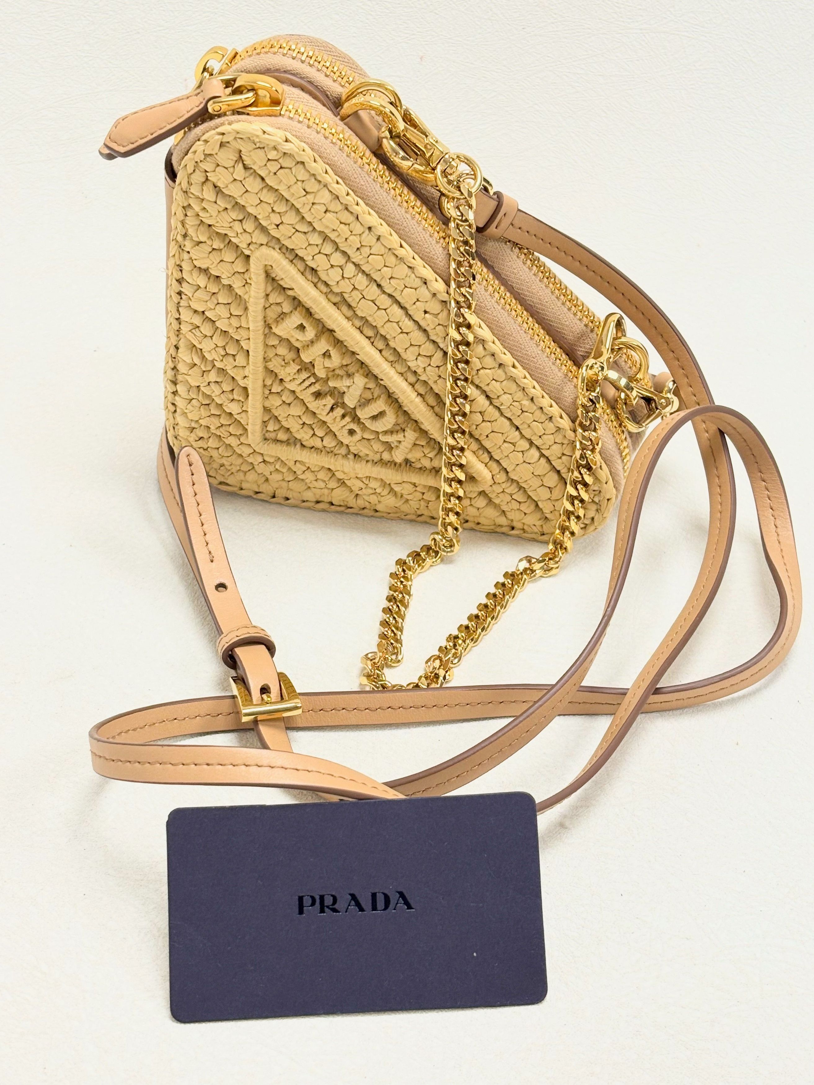 Prada Sac Triangle Raffia Size ONE SIZE - 3 Thumbnail