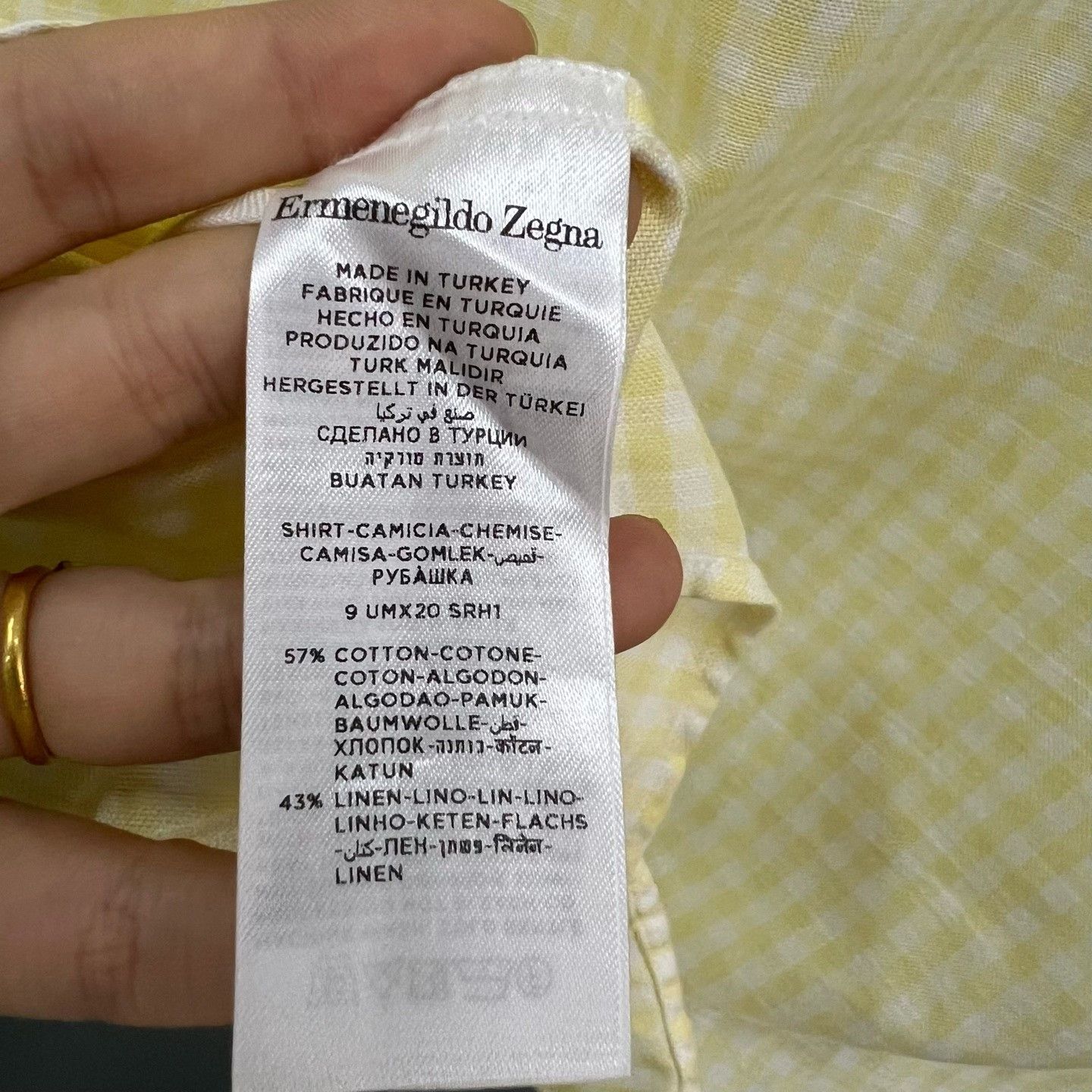 Ermenegildo Zegna Ermenegildo Zegna Plaid Yellow Shirt xl Men Size US XL / EU 56 / 4 - 3 Thumbnail