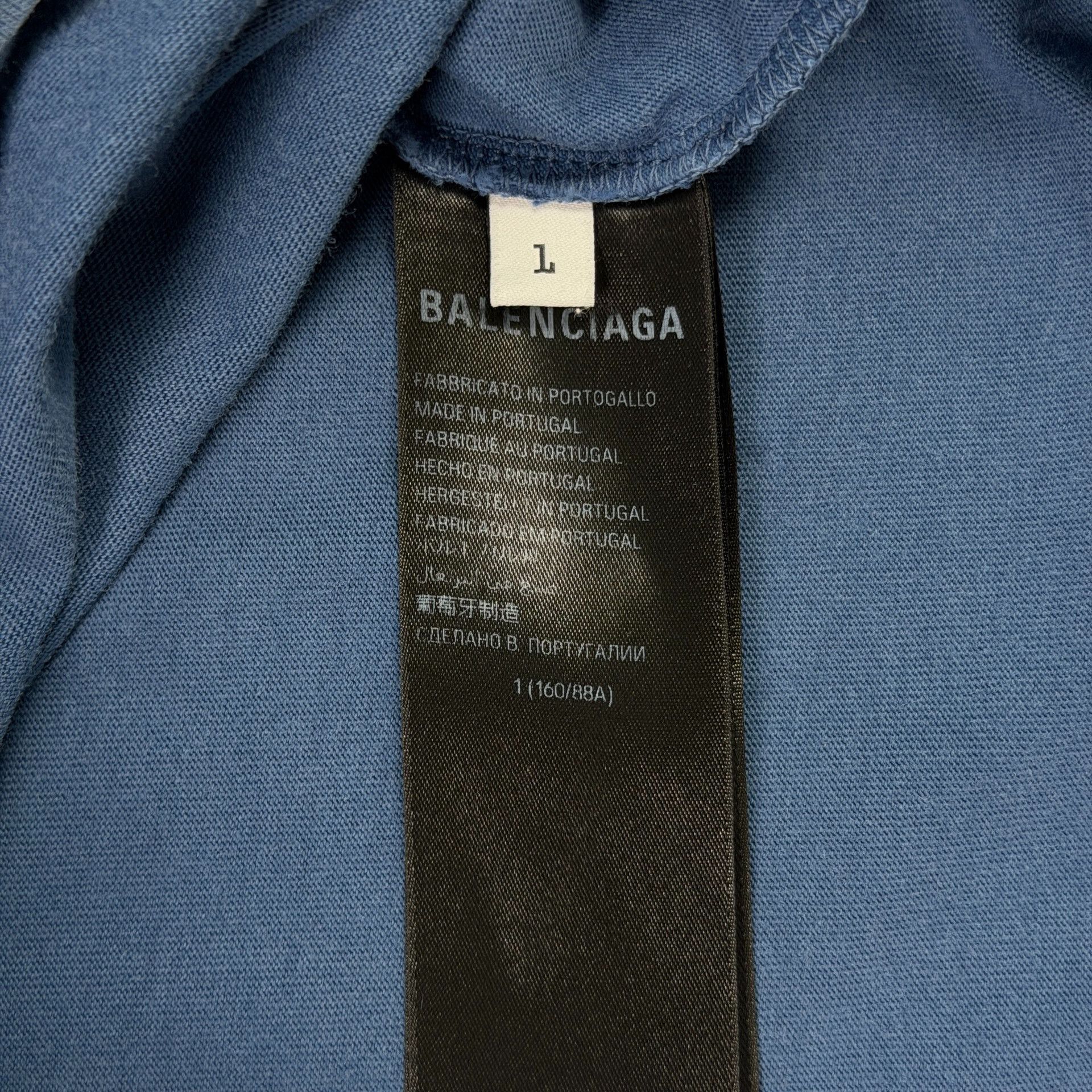Balenciaga Balenciaga Overlapping Logo Blue T-Shirt Size 1 Size US S / EU 44-46 / 1 - 7 Thumbnail