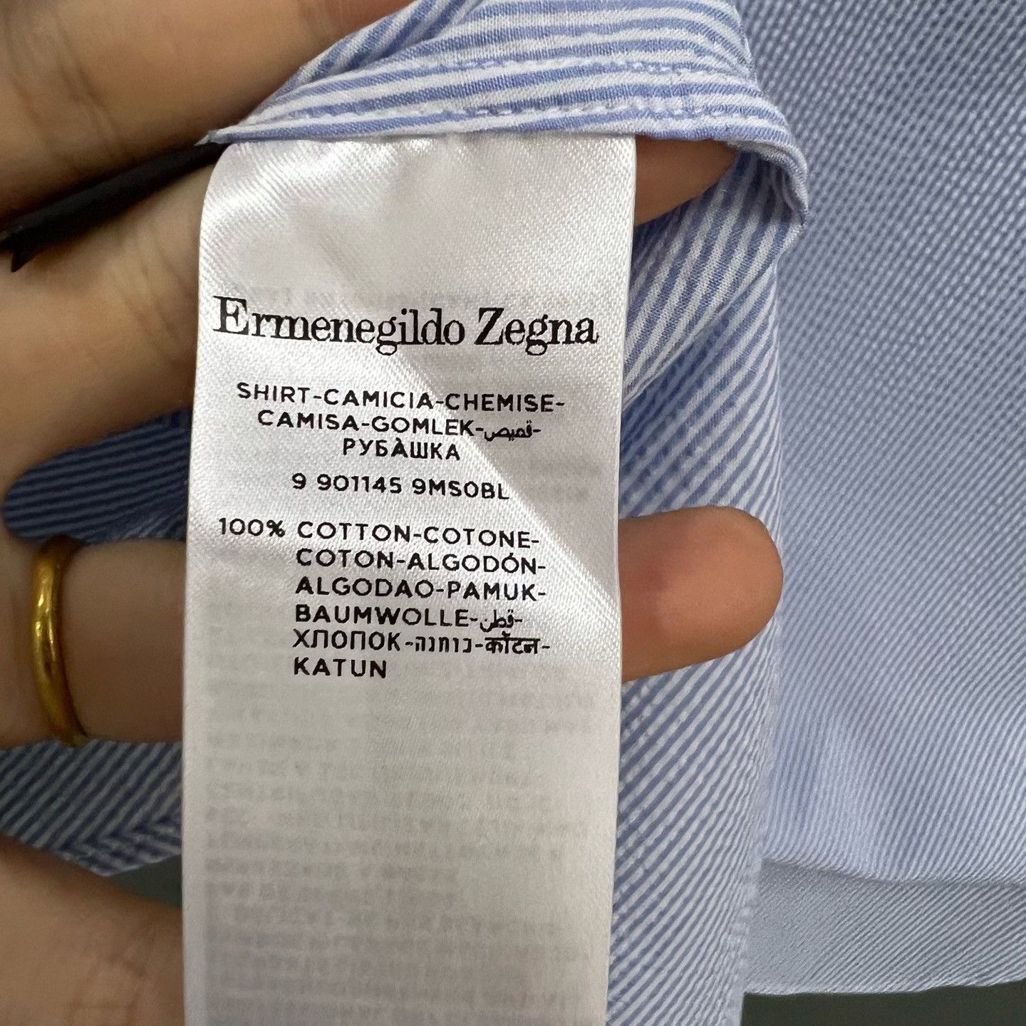 Ermenegildo Zegna Ermenegildo Zegna Striped Blue Shirt s Men Size US S / EU 44-46 / 1 - 3 Thumbnail