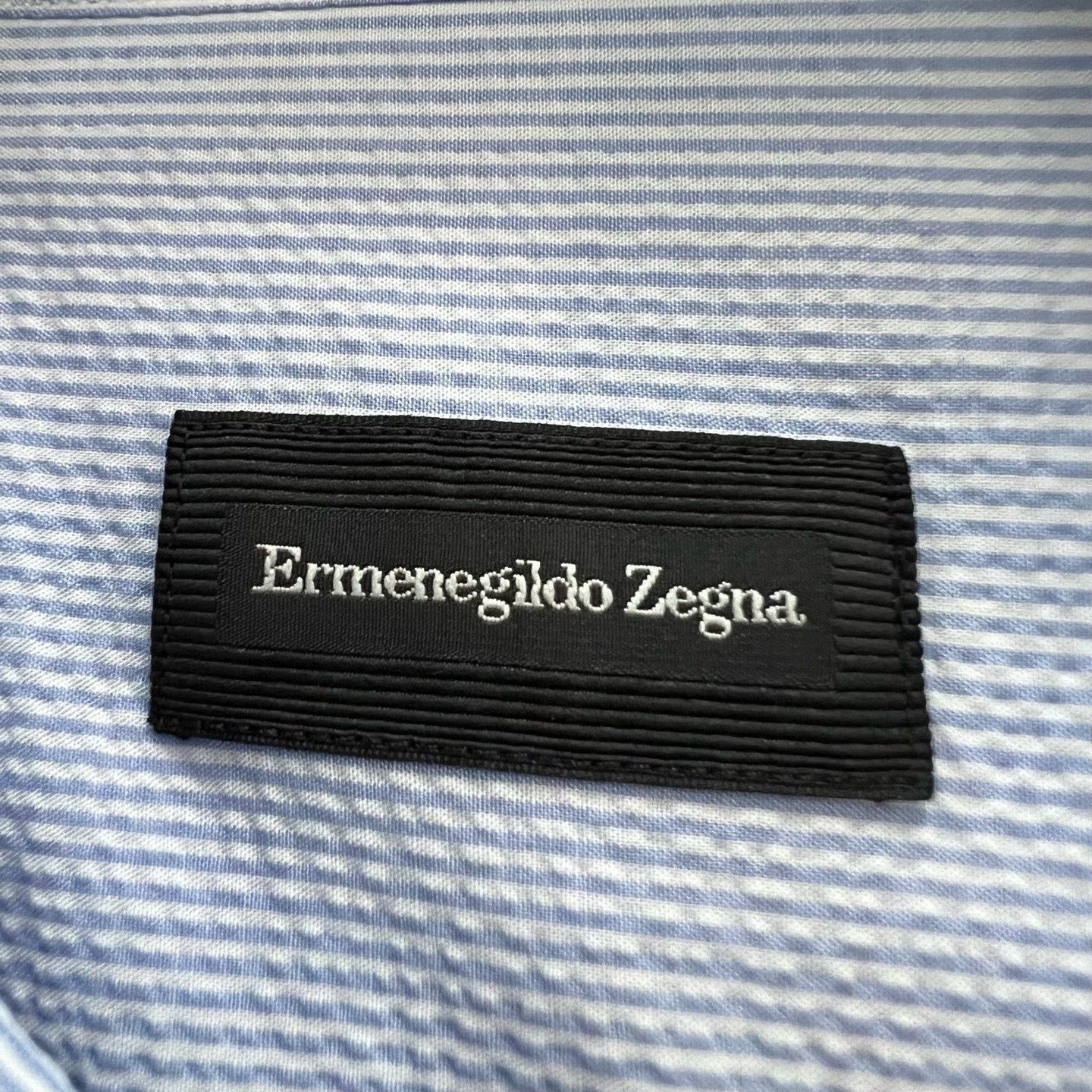 Ermenegildo Zegna Ermenegildo Zegna Striped Blue Shirt s Men Size US S / EU 44-46 / 1 - 4 Thumbnail