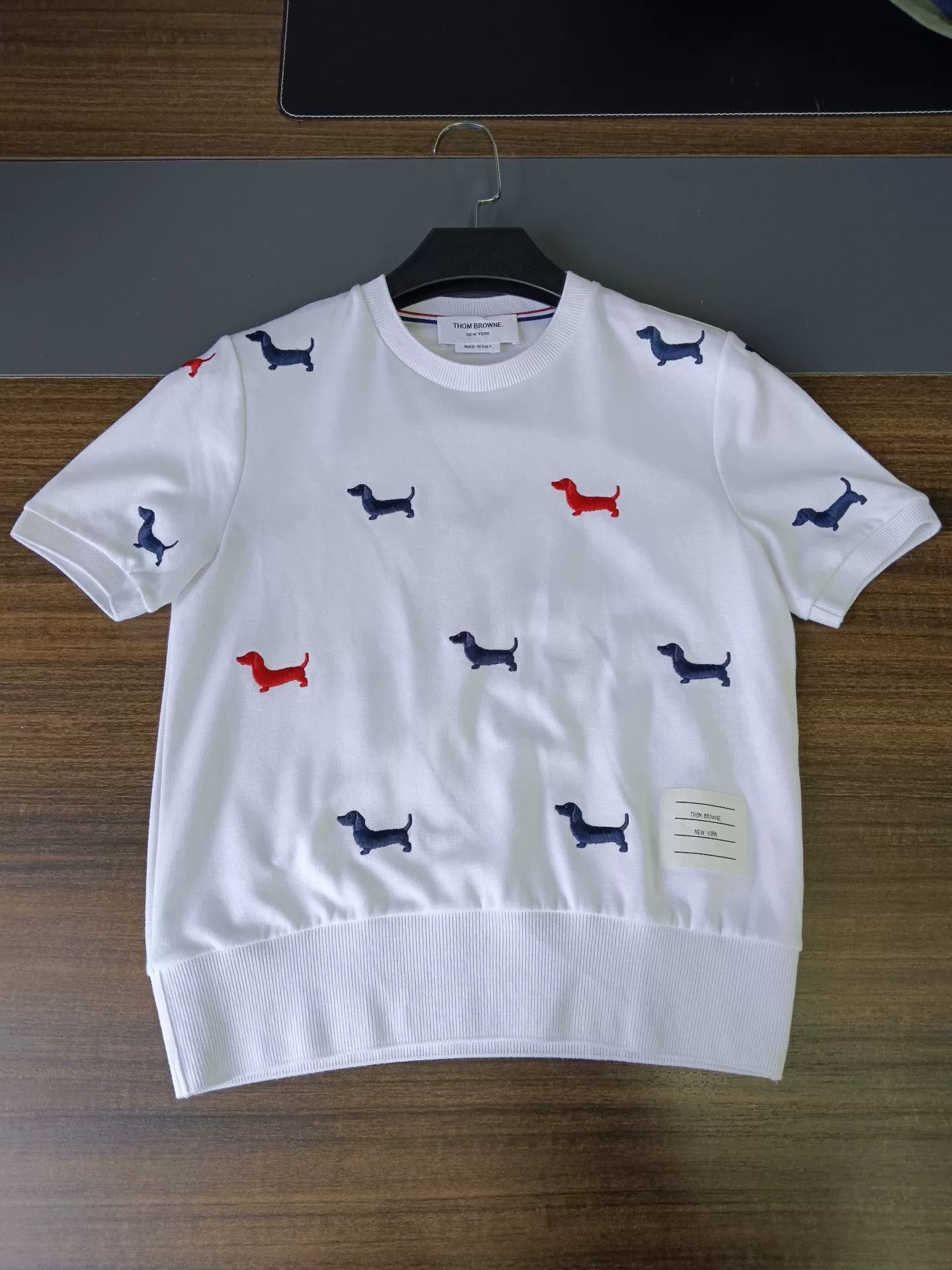 Thom Browne Thom Browne Dog Embroidery Knit T-Shirt IT 40 Size S / US 4 / IT 40 - 2 Thumbnail