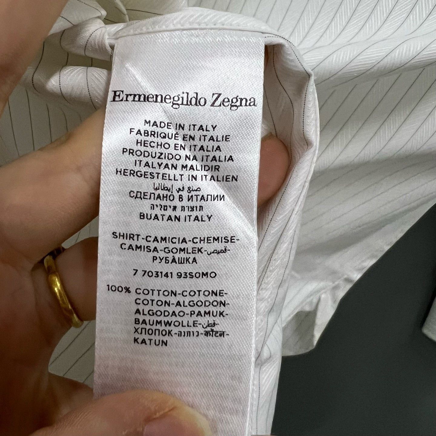 Ermenegildo Zegna Ermenegildo Zegna Striped White Shirt s Men Size US S / EU 44-46 / 1 - 5 Thumbnail