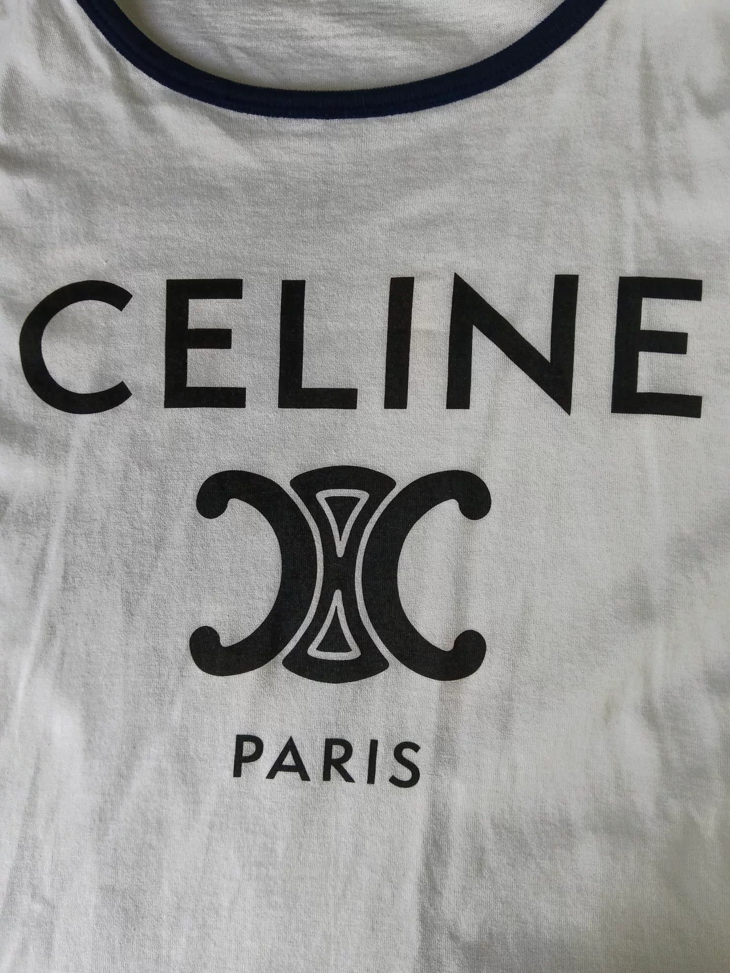 Celine Celine Triomphe Logo Ringer T-Shirt XS Size XS / US 0-2 / IT 36-38 - 3 Thumbnail