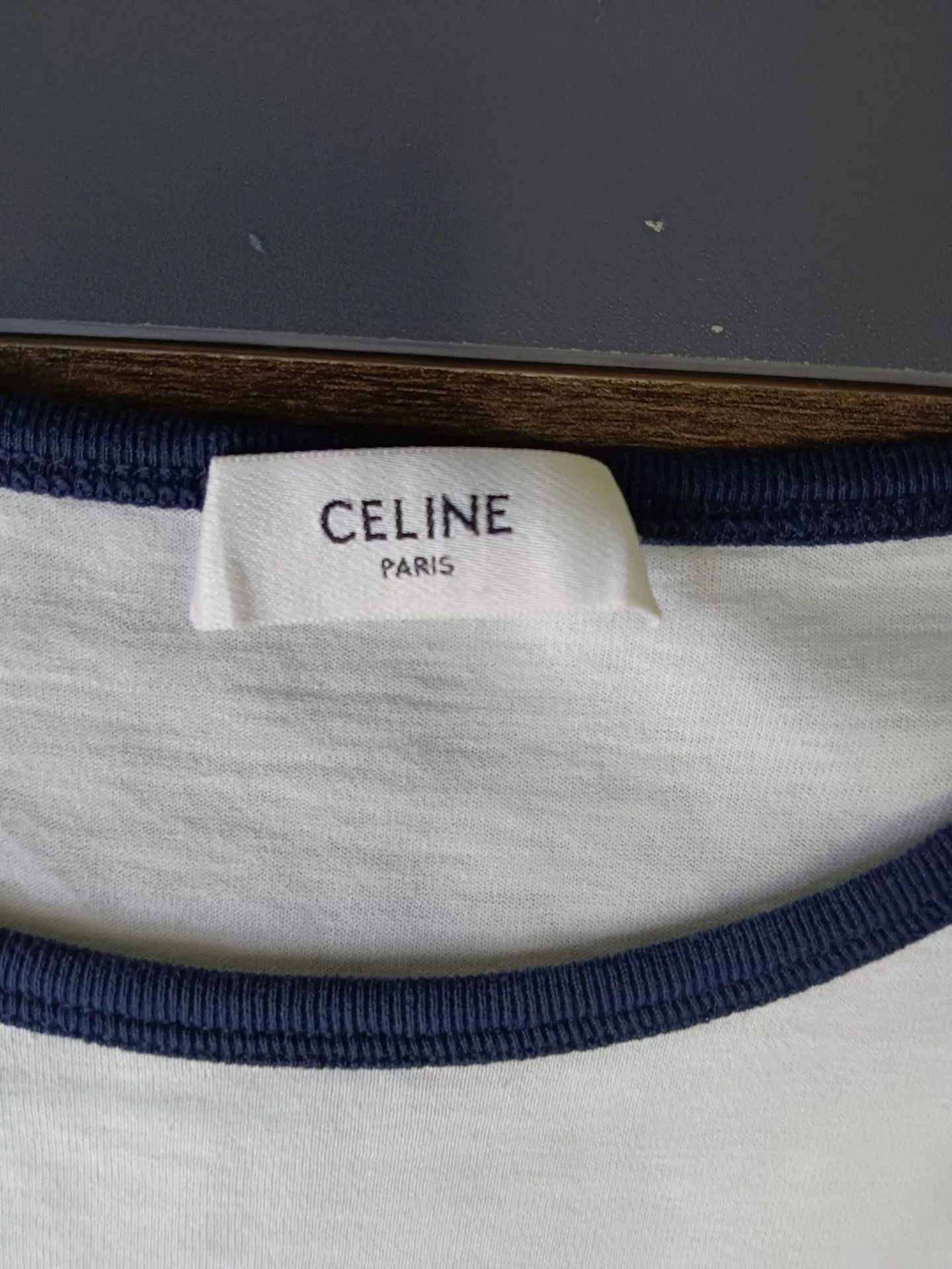 Celine Celine Triomphe Logo Ringer T-Shirt XS Size XS / US 0-2 / IT 36-38 - 4 Thumbnail