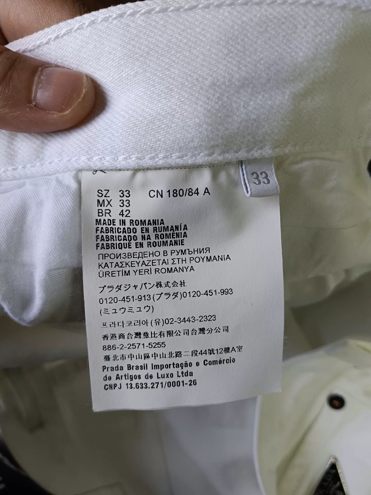 Prada Prada White Straight Leg Denim Jeans 33 Size US 33 - 6 Thumbnail