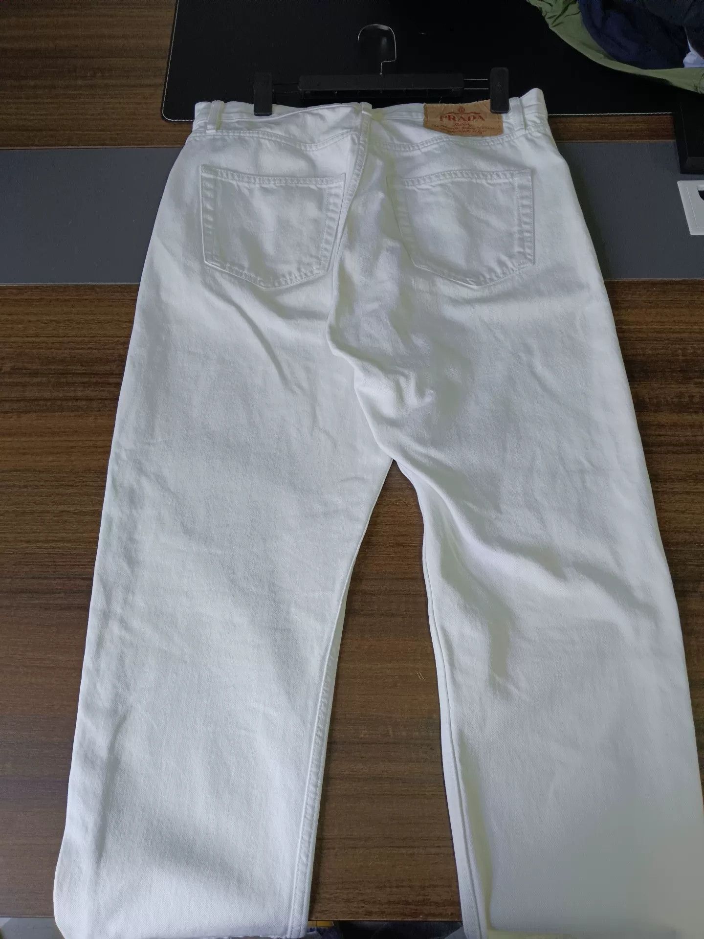 Prada Prada White Straight Leg Denim Jeans 33 Size US 33 - 5 Thumbnail