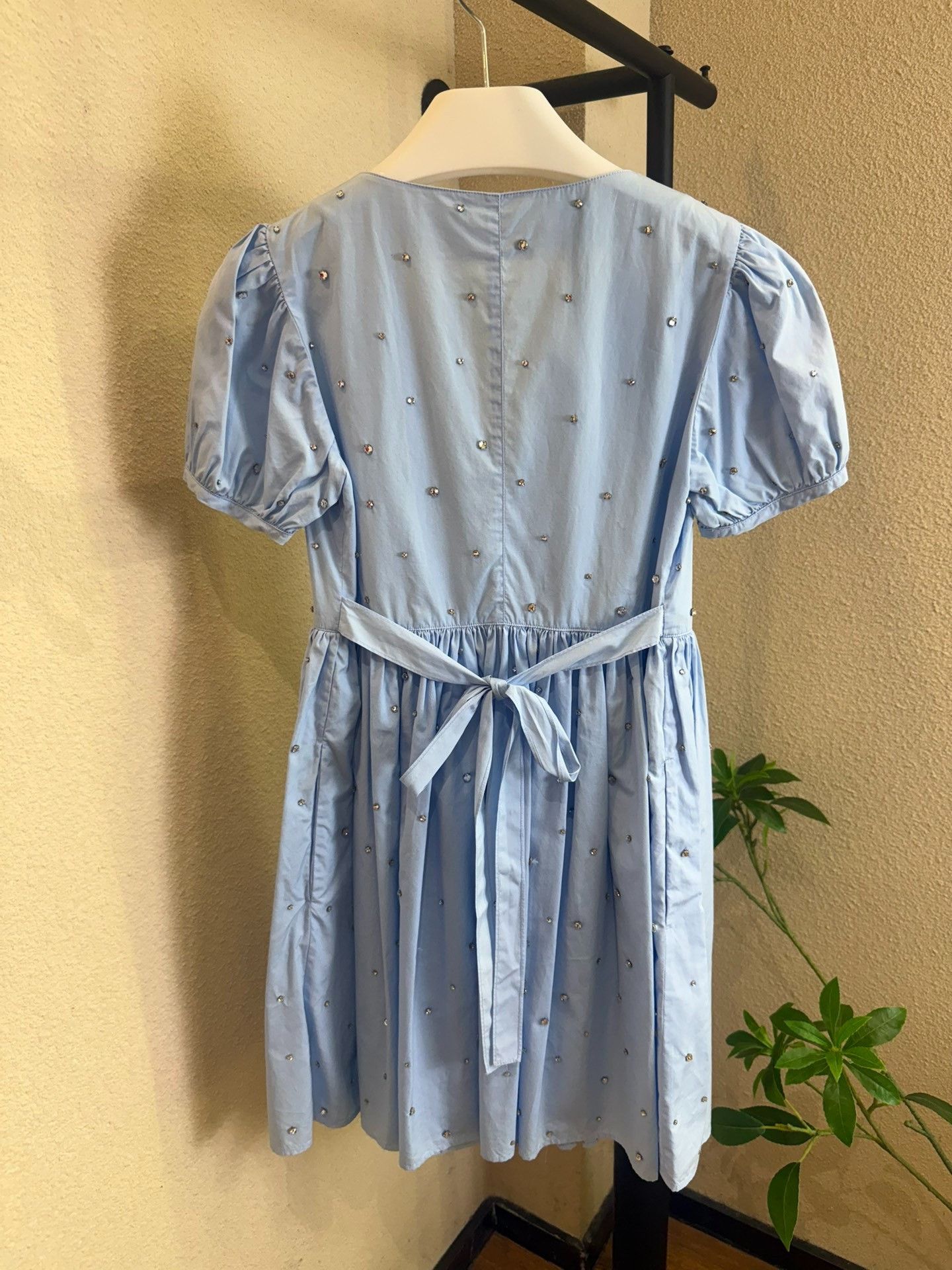 Miu Miu Miu Miu Crystal Embellished Cotton Dress 36 Size XS / US 0-2 / IT 36-38 - 3 Thumbnail