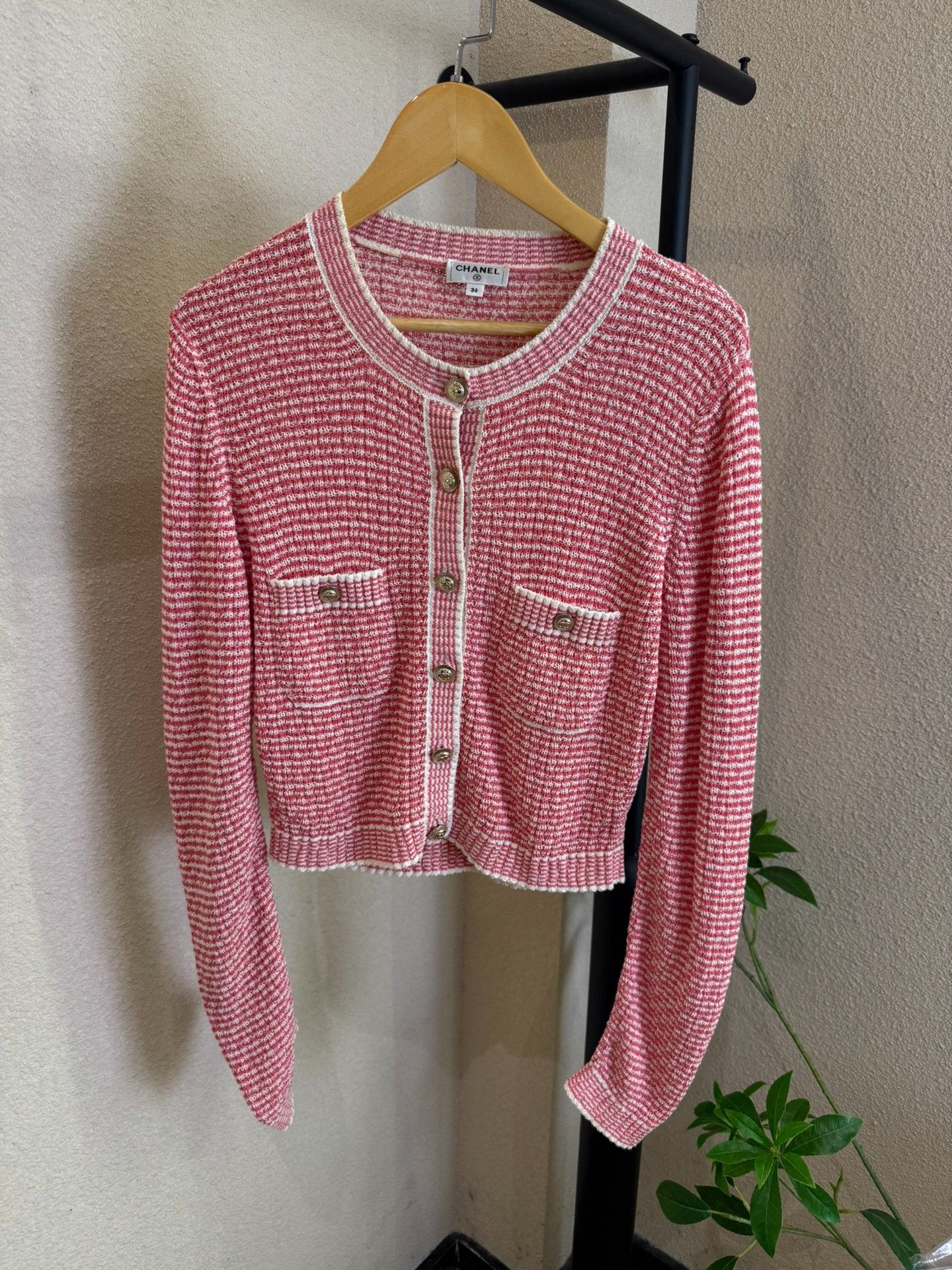 Chanel Chanel Striped Knit CC Button Cardigan Size 36 Size XS / US 0-2 / IT 36-38 - 2 Thumbnail