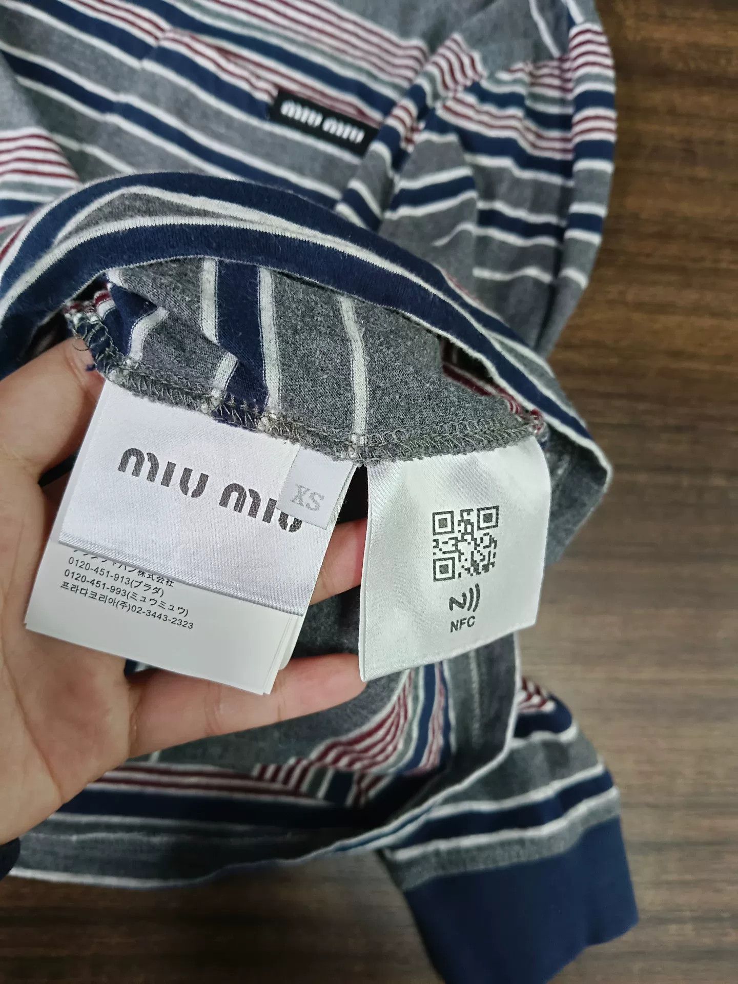 Miu Miu Miu Miu Striped Long Sleeve T-Shirt XS Size XS / US 0-2 / IT 36-38 - 5 Thumbnail
