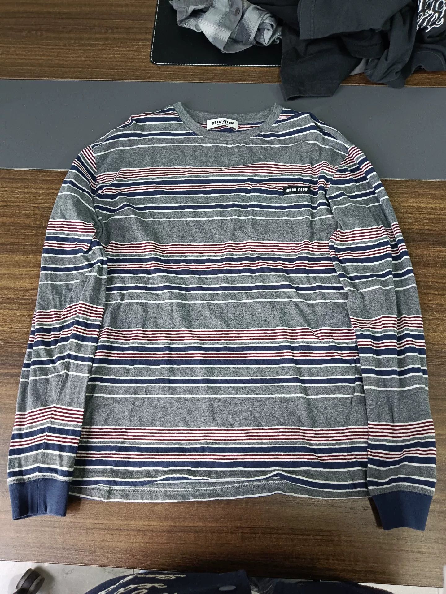 Miu Miu Miu Miu Striped Long Sleeve T-Shirt XS Size XS / US 0-2 / IT 36-38 - 2 Thumbnail