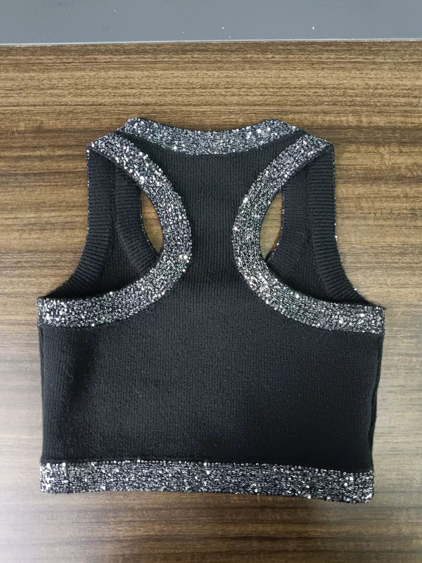 Miu Miu Miu Miu Sequin Trim Knit Crop Top Size 40 Size S / US 4 / IT 40 - 6 Thumbnail