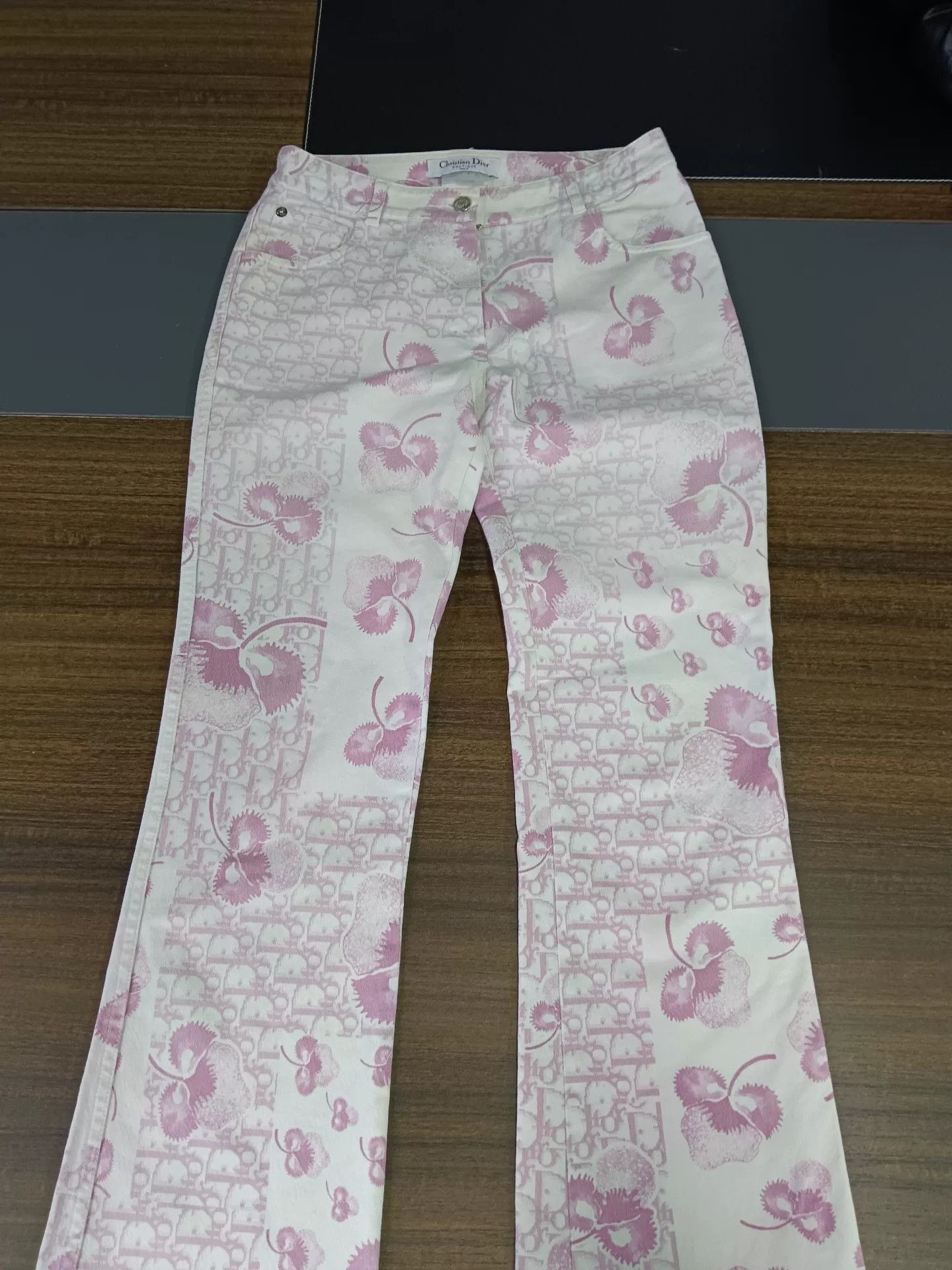 Dior Dior Pink Pansy Oblique Jeans FR 34 Size 25" / US 0 / IT 36 - 2 Thumbnail