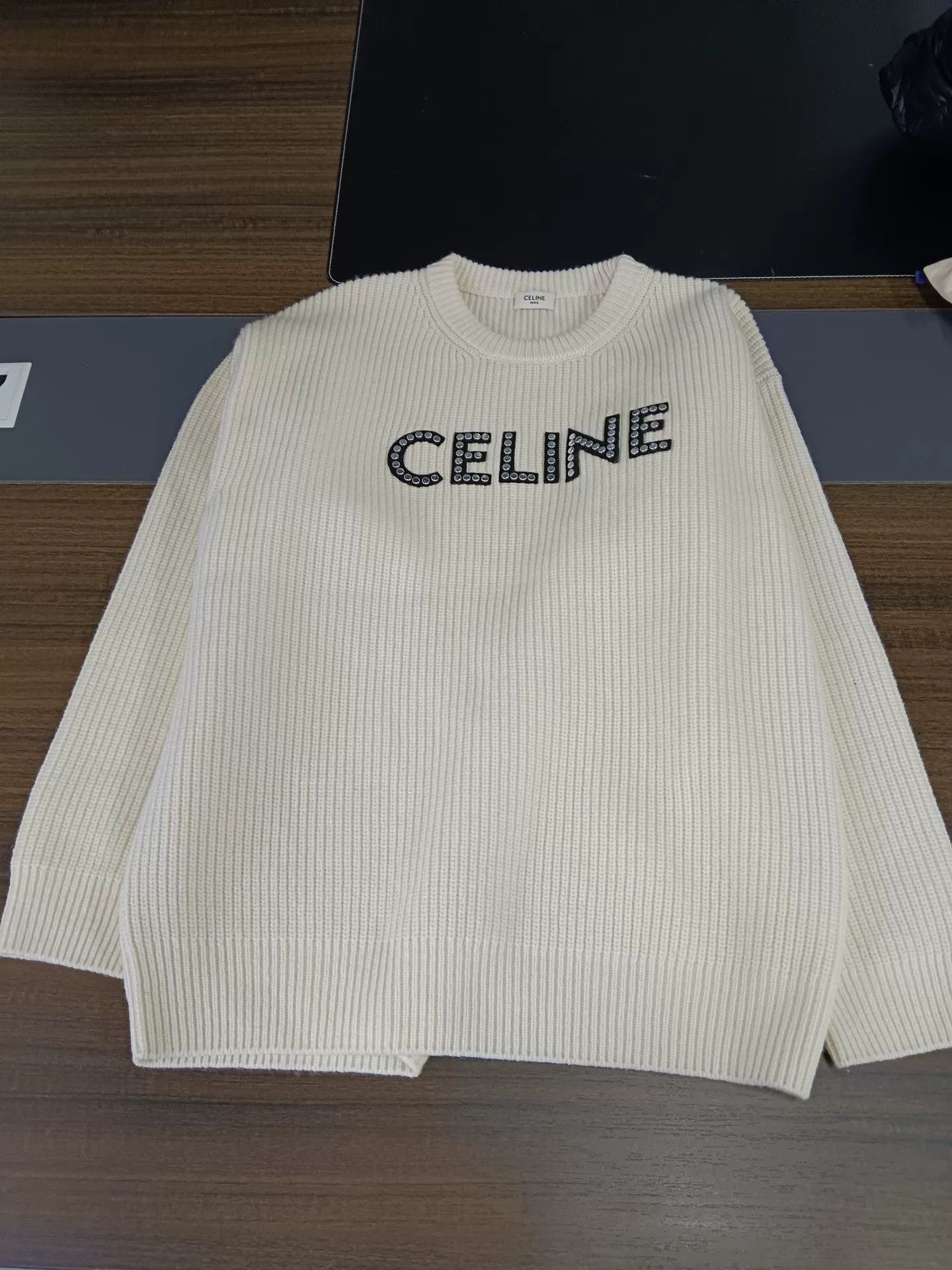Celine Celine Studded Logo Ribbed Sweater XS Size XS / US 0-2 / IT 36-38 - 2 Thumbnail