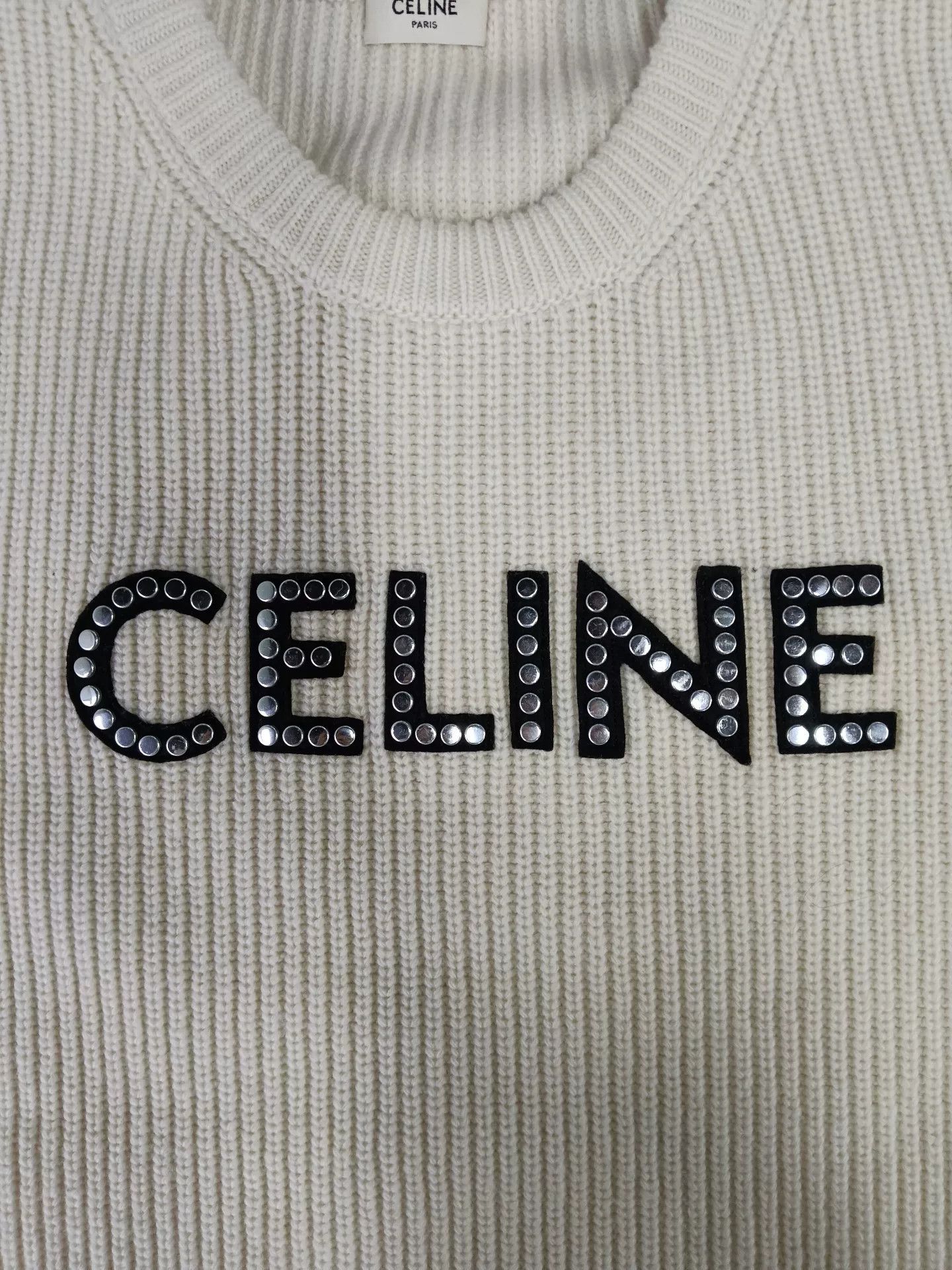 Celine Celine Studded Logo Ribbed Sweater XS Size XS / US 0-2 / IT 36-38 - 3 Thumbnail