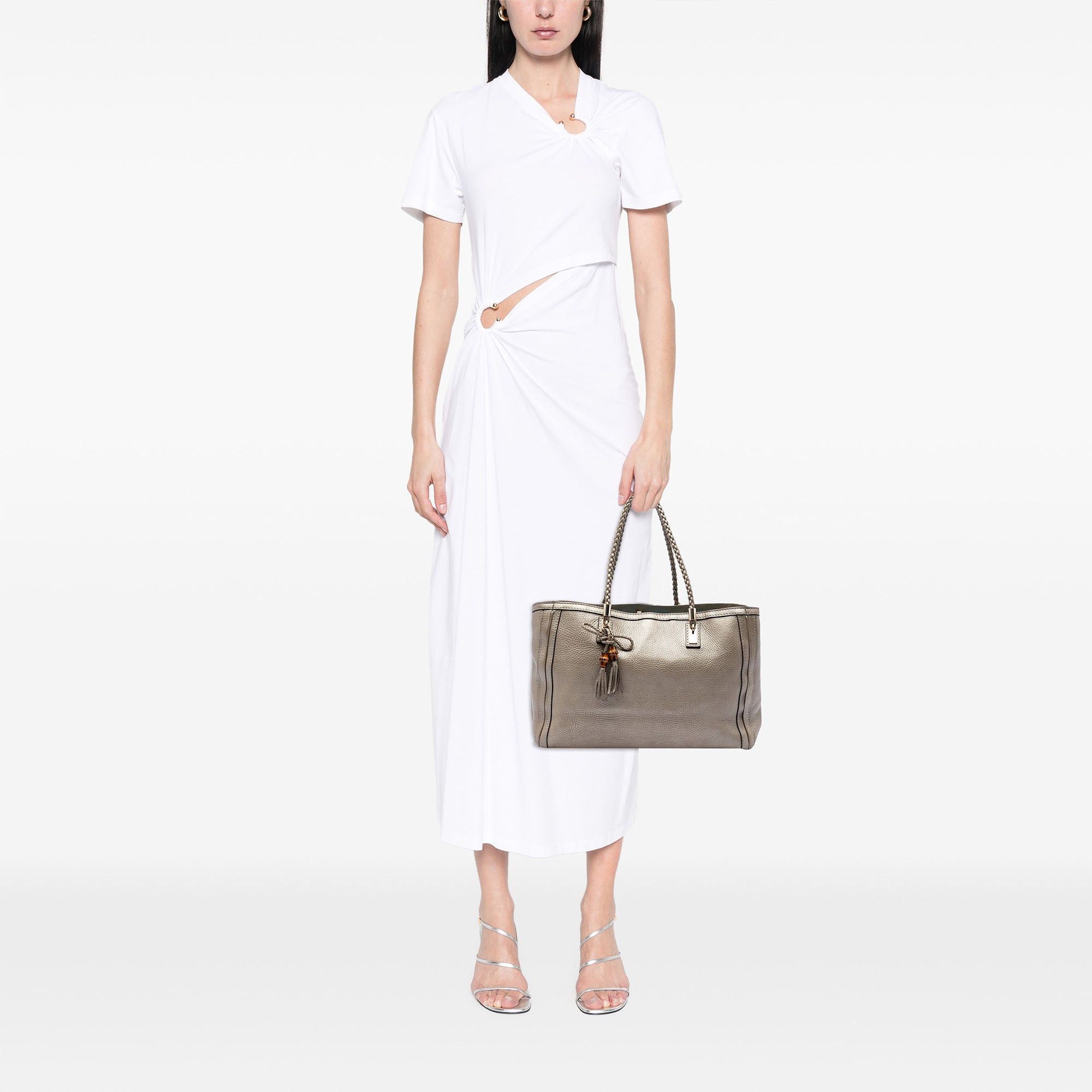 Gucci Metallic Grained Leather Bella Tote Size ONE SIZE - 7 Thumbnail