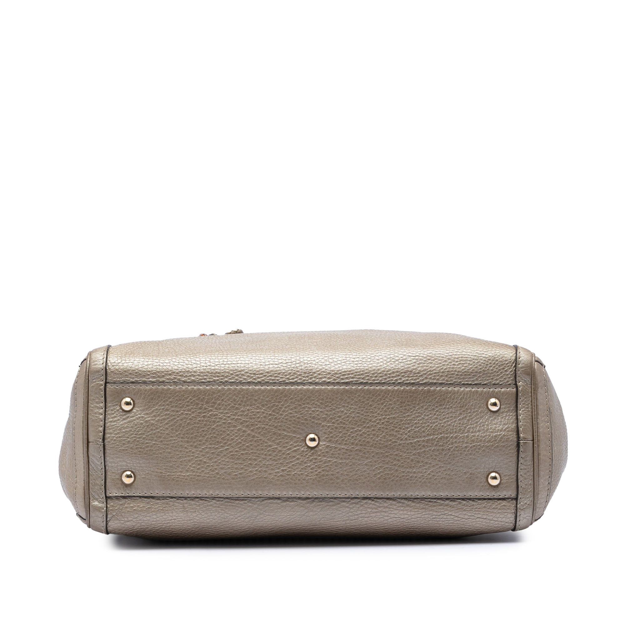 Gucci Metallic Grained Leather Bella Tote Size ONE SIZE - 3 Thumbnail
