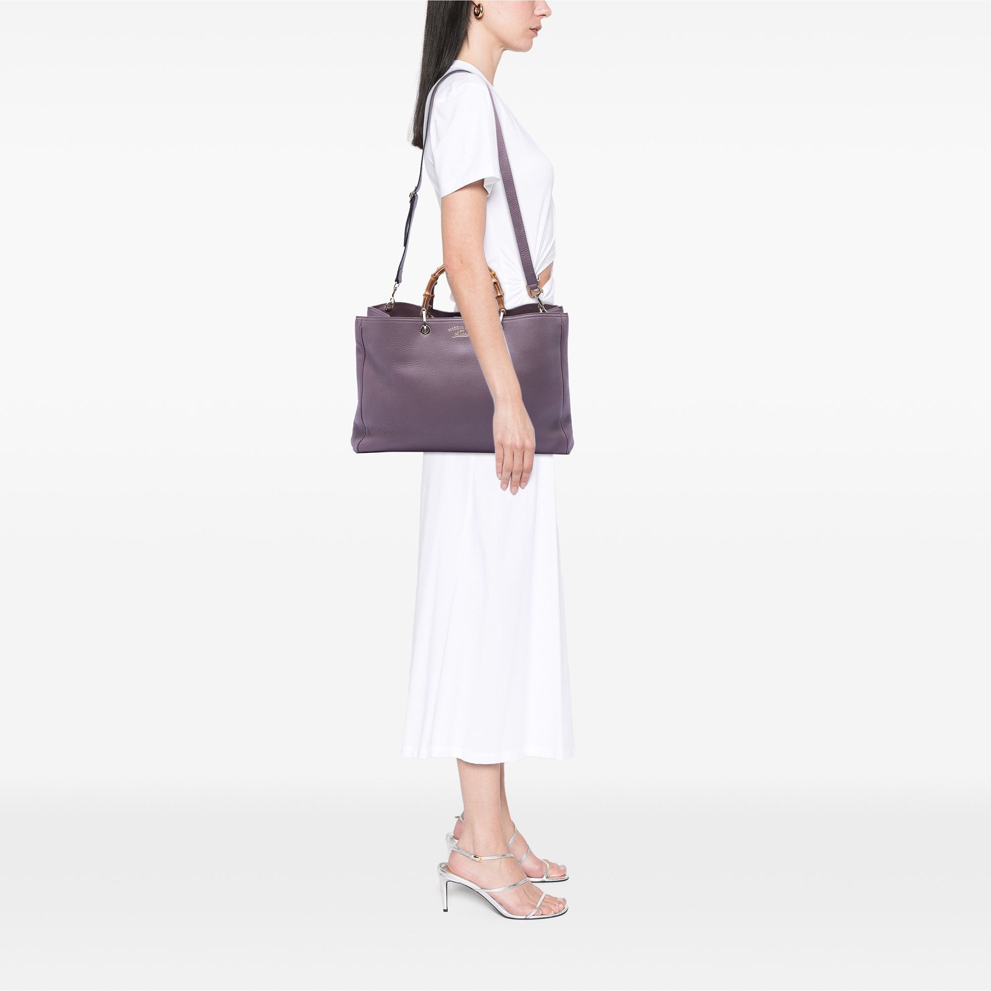 Gucci Large Calfskin Bamboo Shopper Satchel Size ONE SIZE - 7 Thumbnail