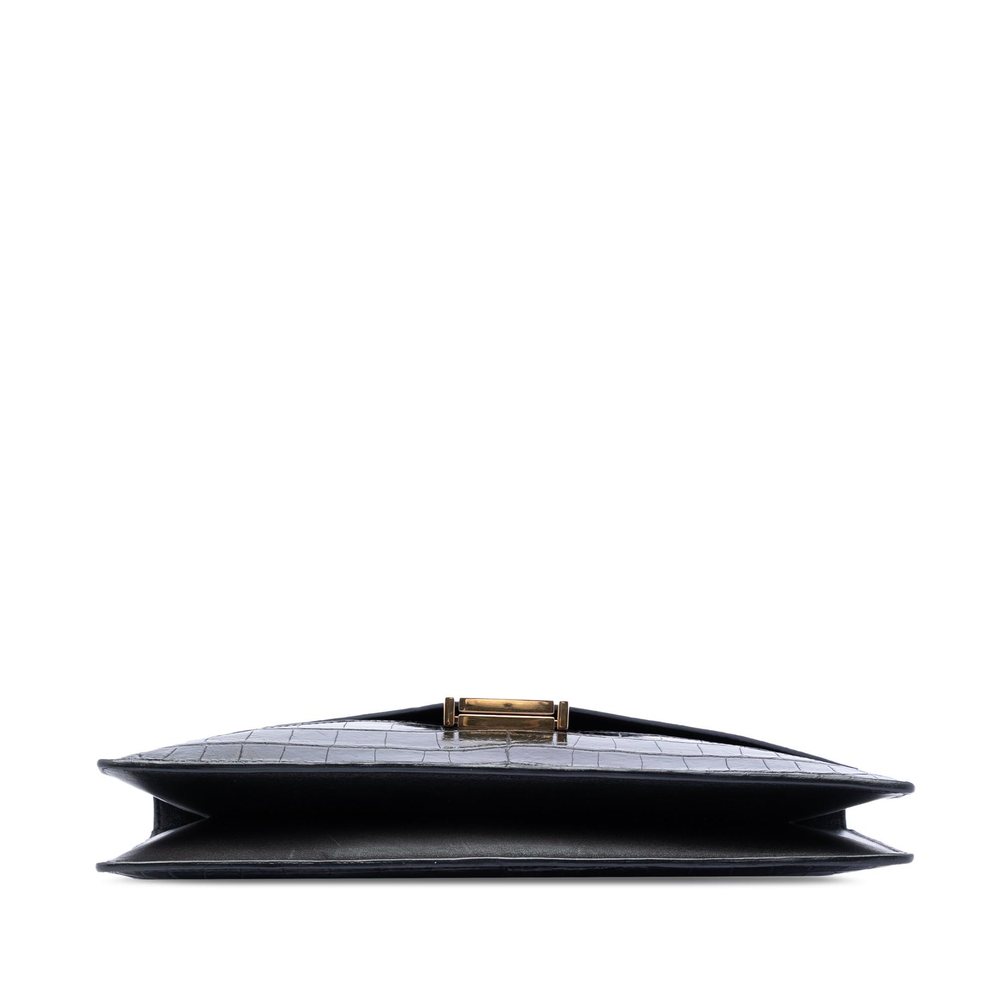 Celine Croc Embossed Leather Envelope Clutch Size ONE SIZE - 3 Thumbnail