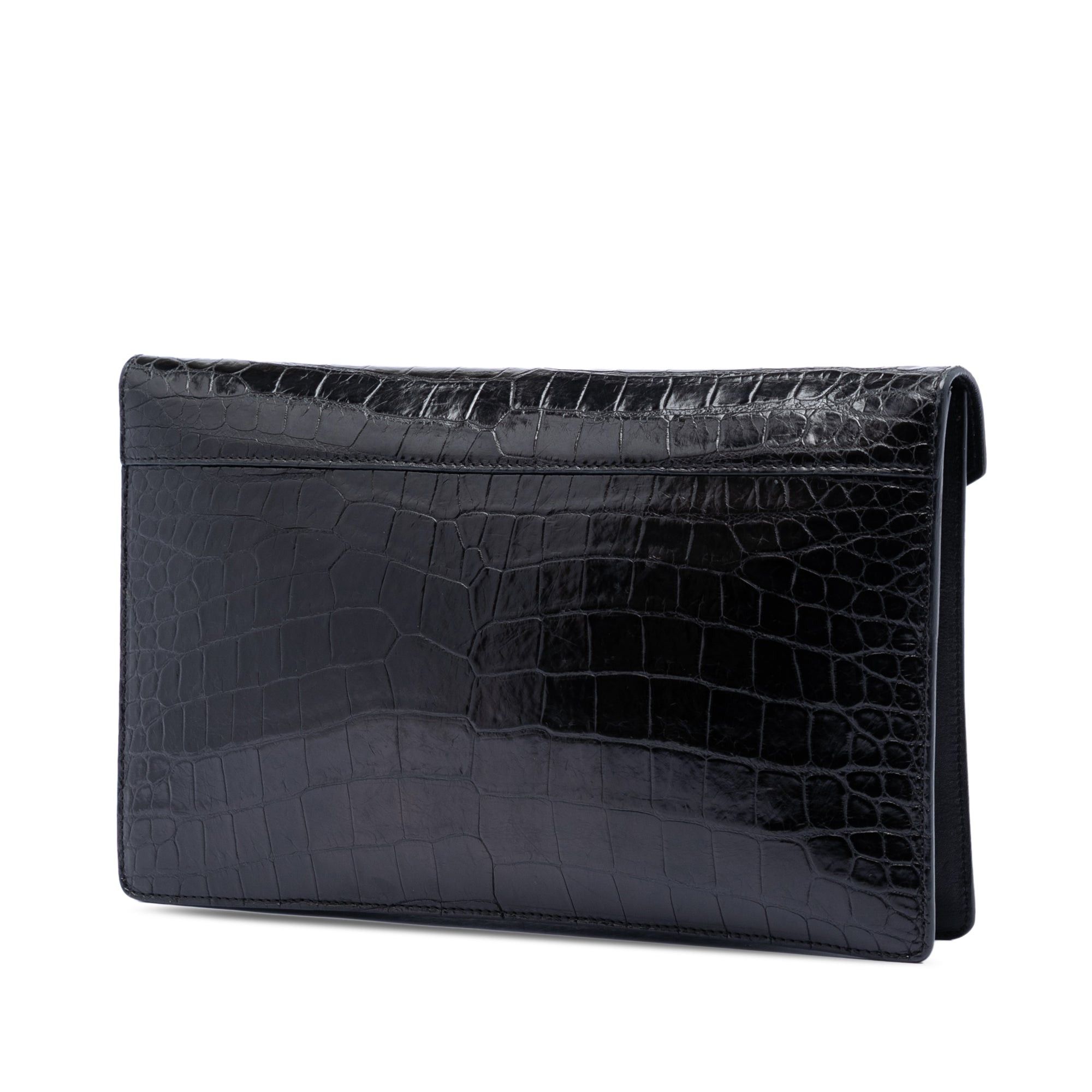 Celine Croc Embossed Leather Envelope Clutch Size ONE SIZE - 2 Thumbnail