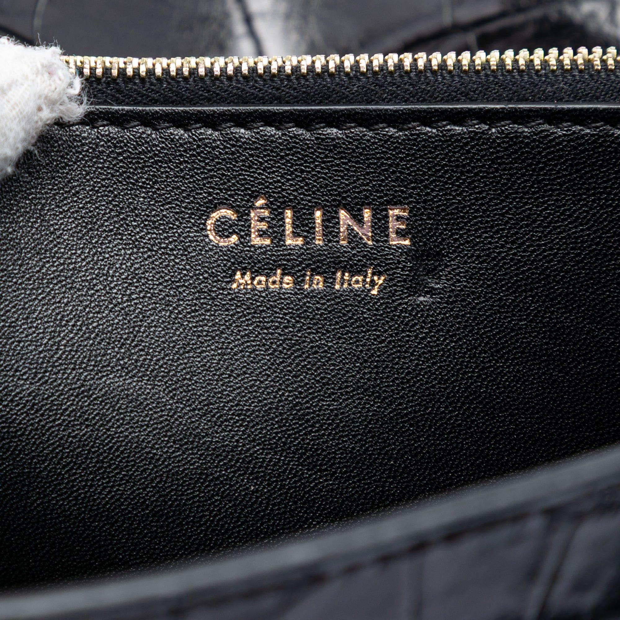Celine Croc Embossed Leather Envelope Clutch Size ONE SIZE - 5 Thumbnail