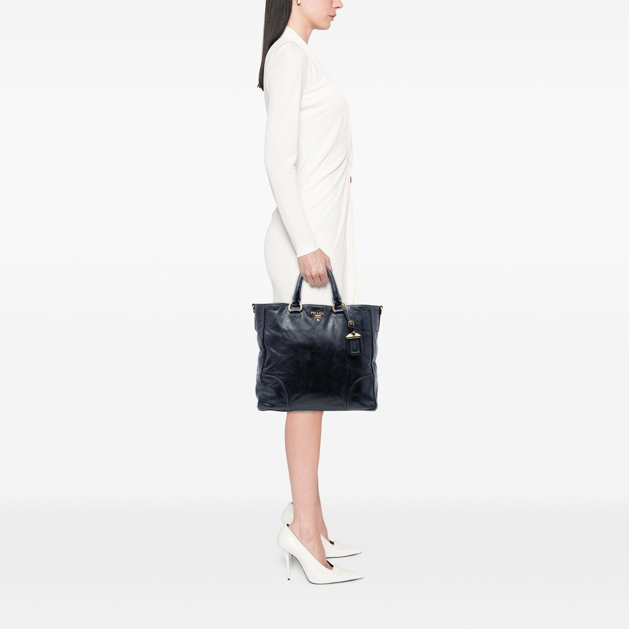 Prada Vitello Shine Open Convertible Tote Size ONE SIZE - 6 Thumbnail