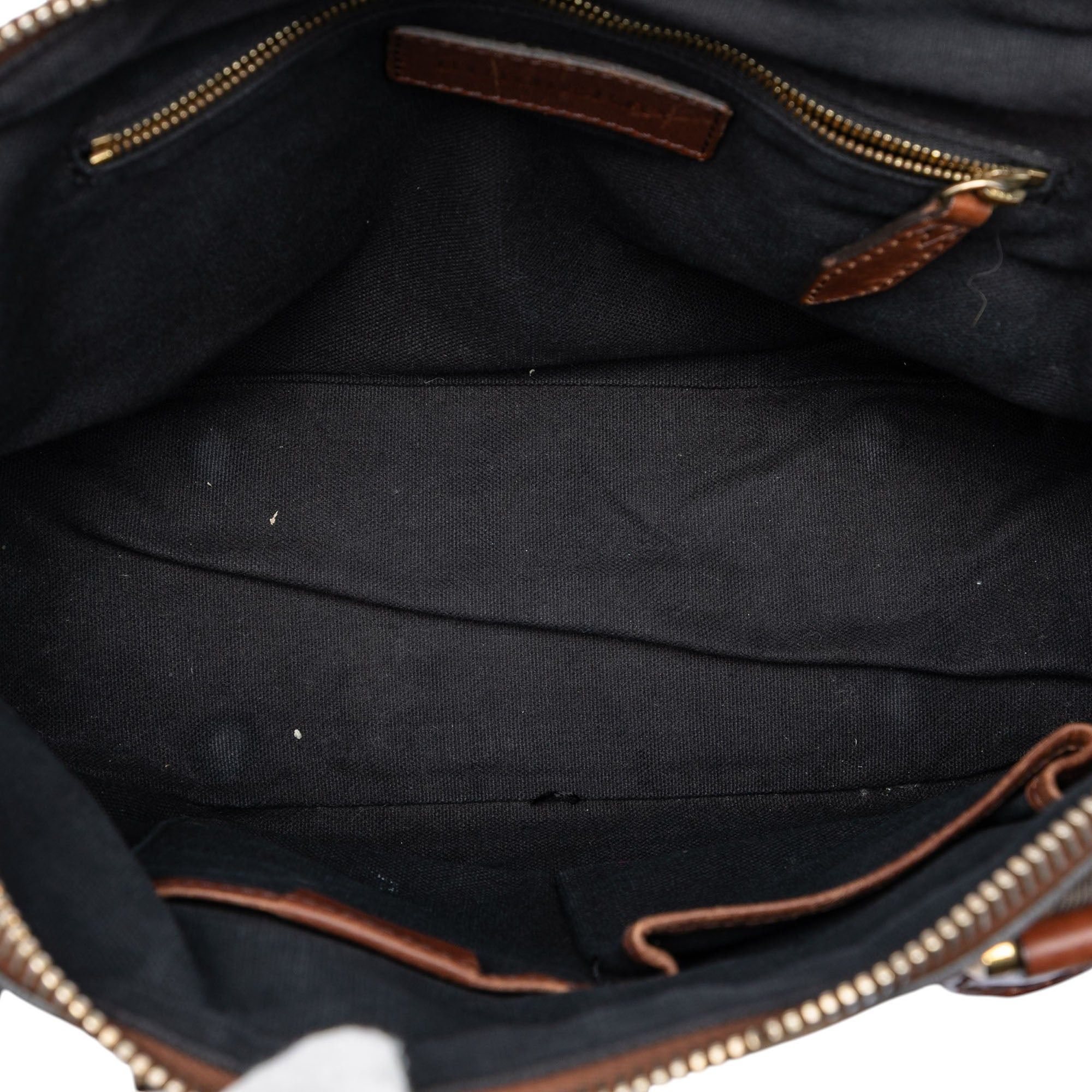 Burberry Small Leather Trimmed House Check Canvas Bridle Orchard Satchel Size ONE SIZE - 4 Thumbnail