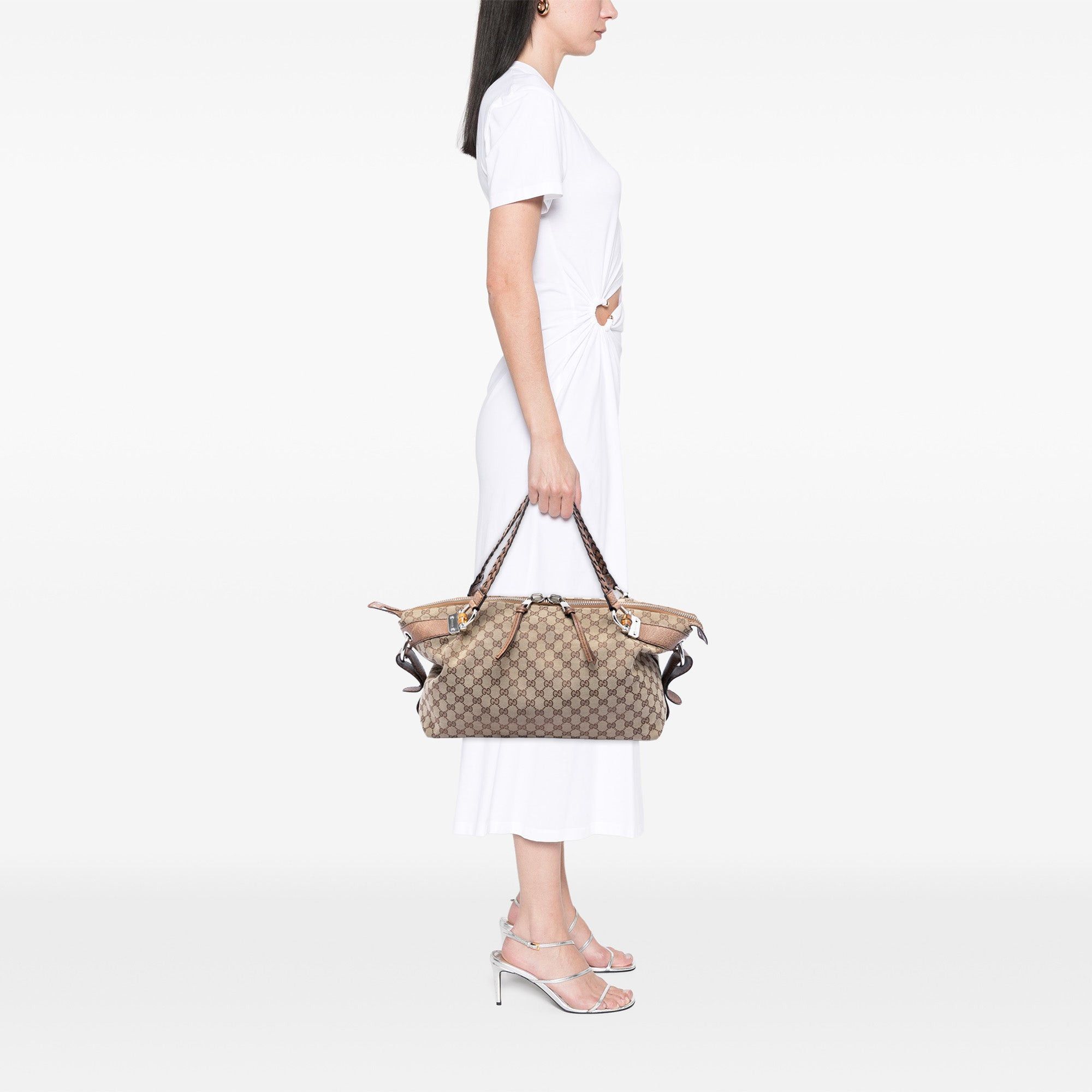 Gucci Medium GG Canvas Bamboo Bar Tote Size ONE SIZE - 7 Thumbnail