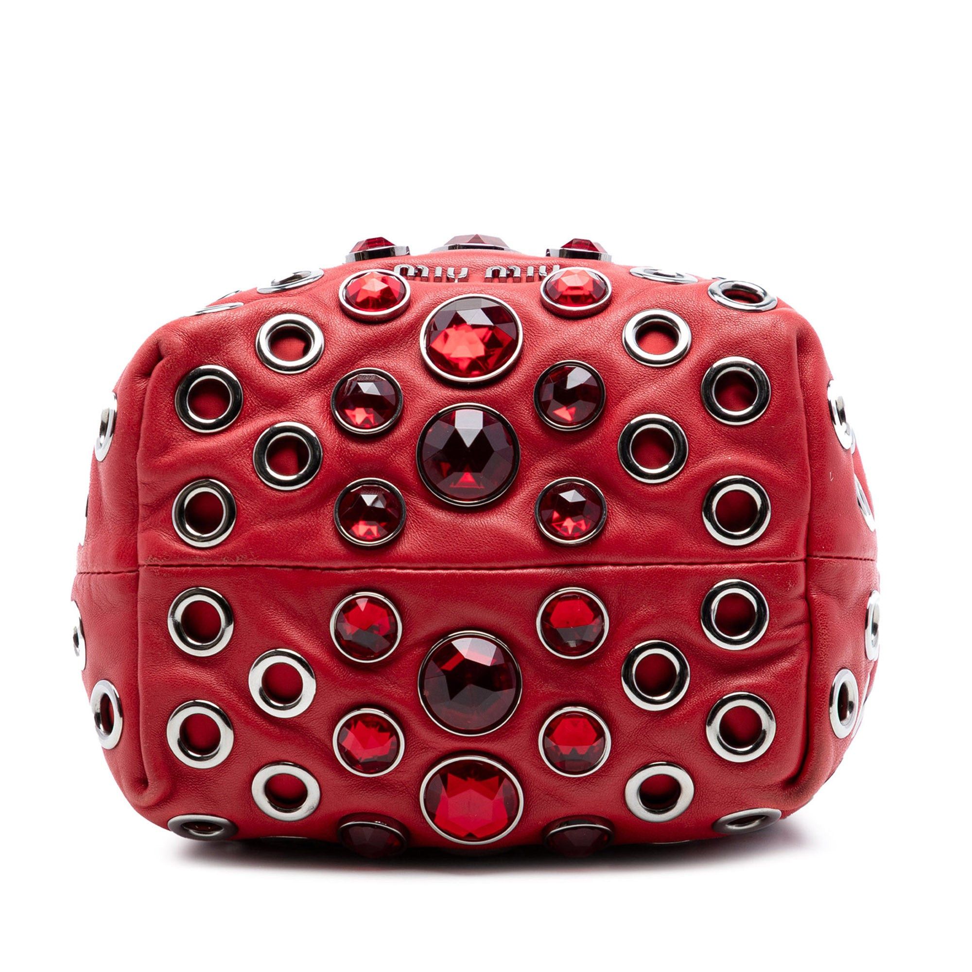 Miu Miu Jeweled Nappa Grommet Starlight Bucket Bag Size ONE SIZE - 3 Thumbnail