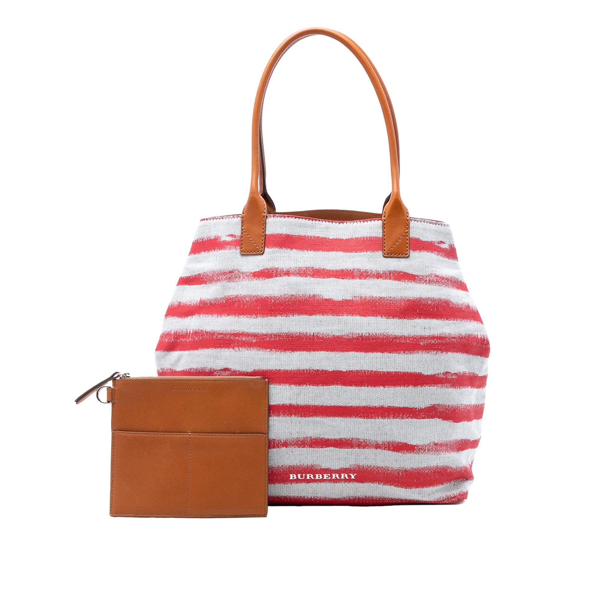 Burberry Canvas Striped Lauriston Tote Size ONE SIZE - 8 Thumbnail