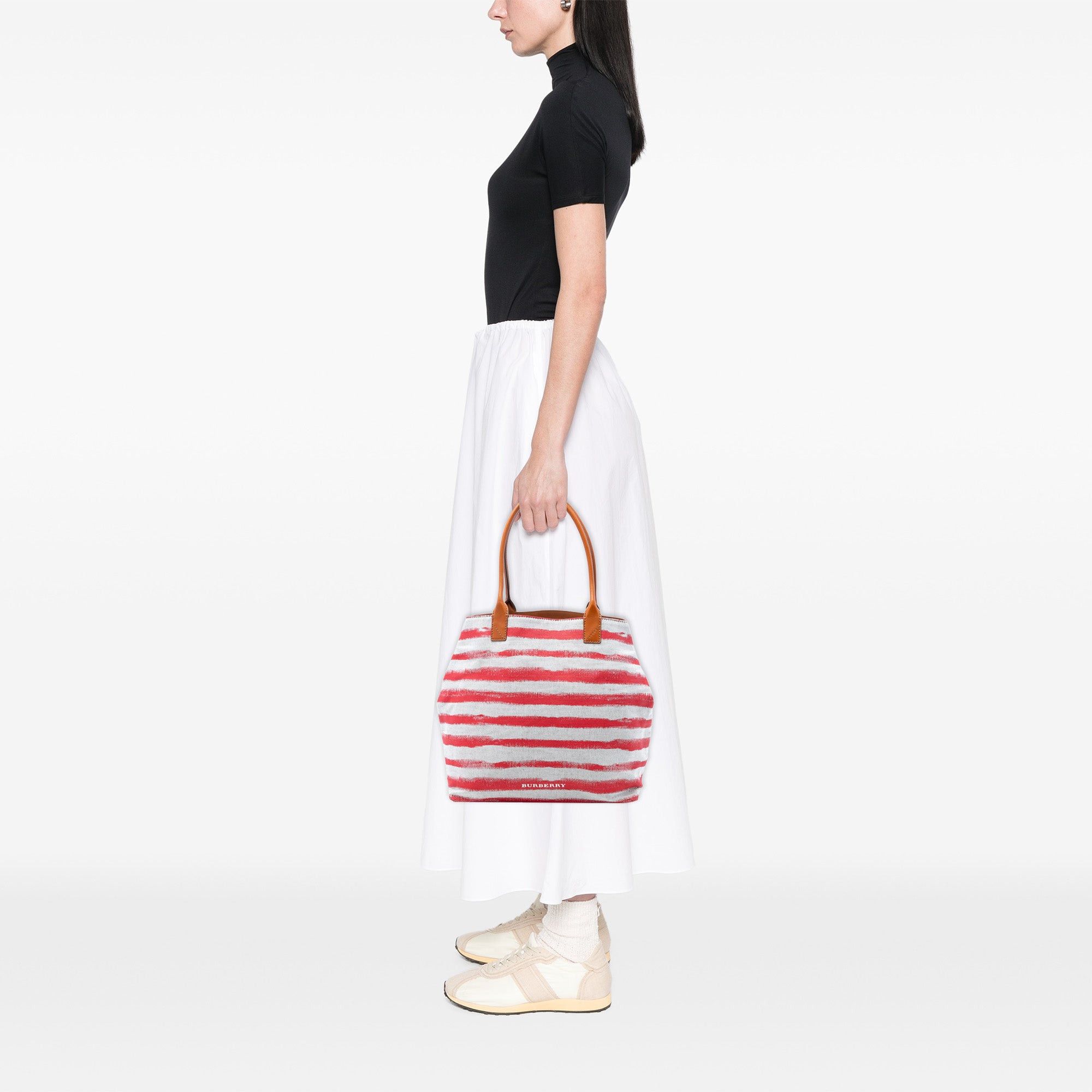 Burberry Canvas Striped Lauriston Tote Size ONE SIZE - 7 Thumbnail